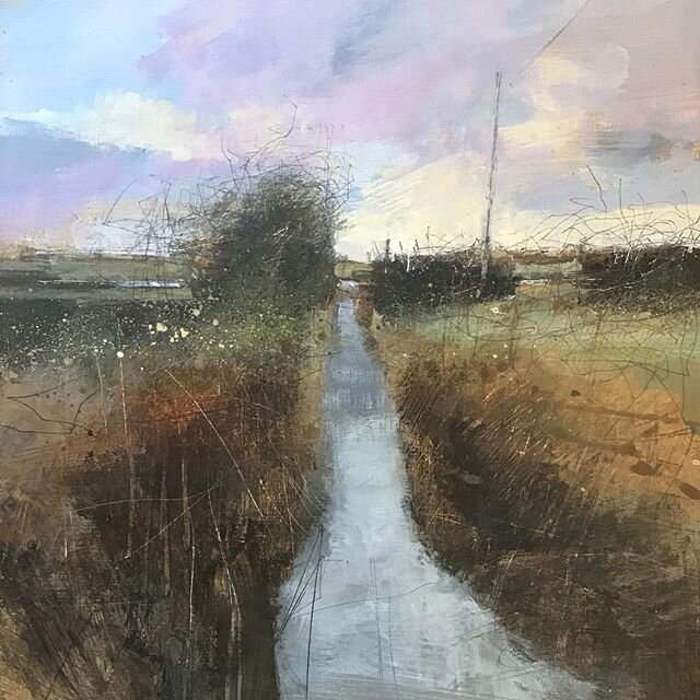 &lsquo;Marsh Road, Evening..&rsquo; Mixed media on board, 25x25cm unframed &pound;200 (P&amp;P inc UK) for #artistsupportpledge
Please DM for further details, thank you.. .

#artistsupport #artsupportpledge #artistssupportpledge #artforsale #buyart #