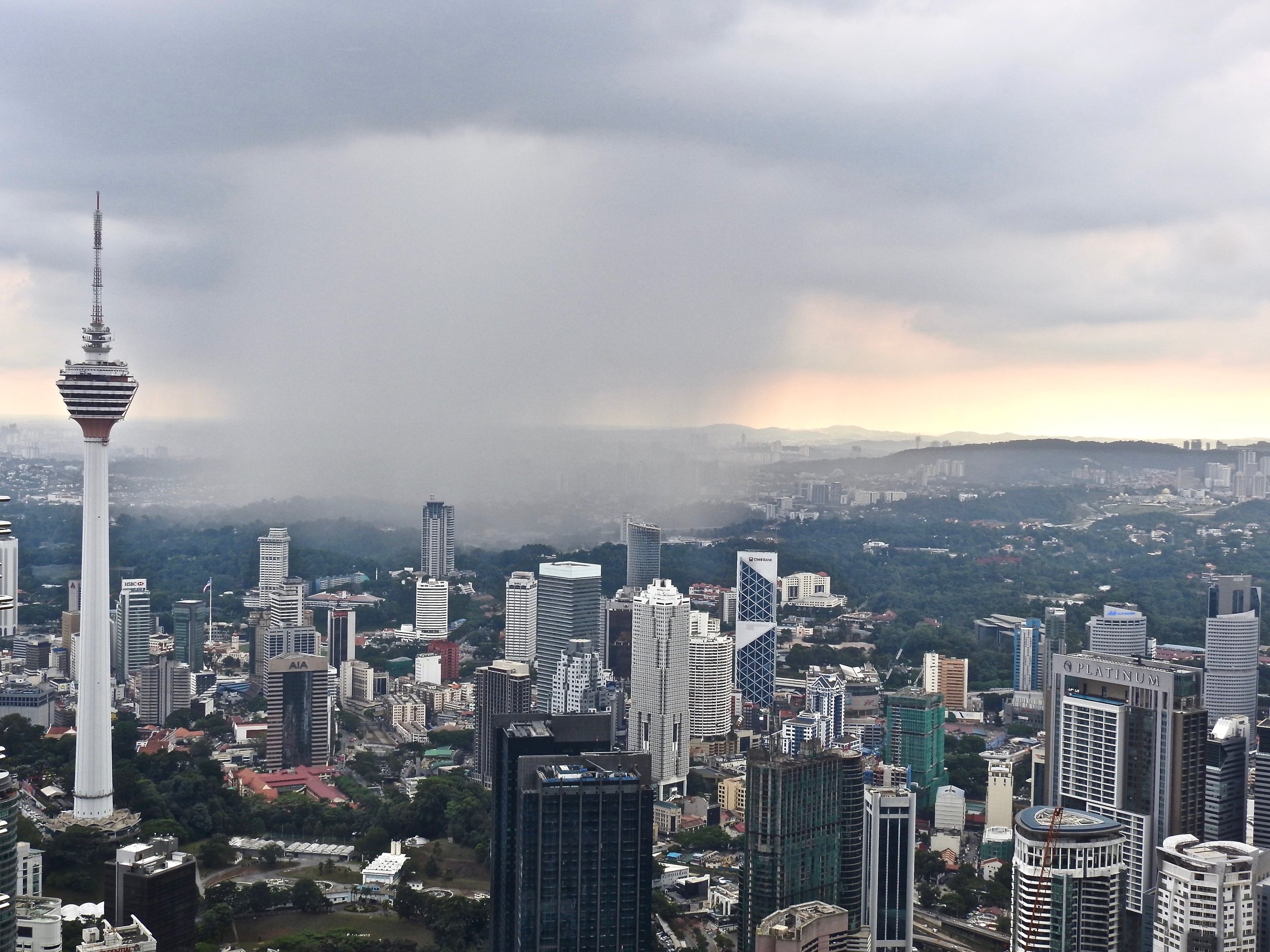 Rain, of the regular variety, over Kuala Lumpur, Malaysia. Photo: (C) Remko Tanis