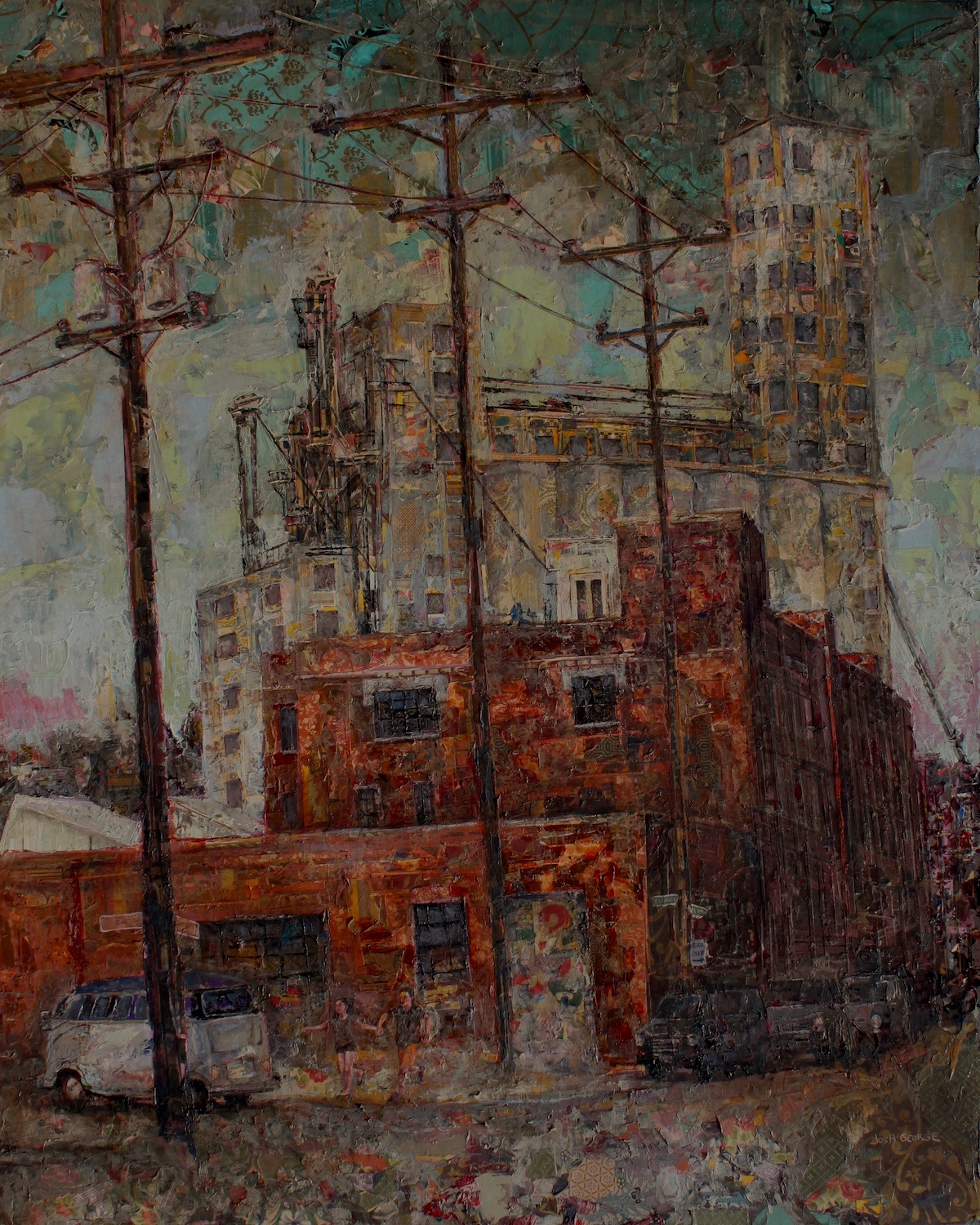"To Usher in the Next Hyperpower " 60" x 48" mixed media on wood panel