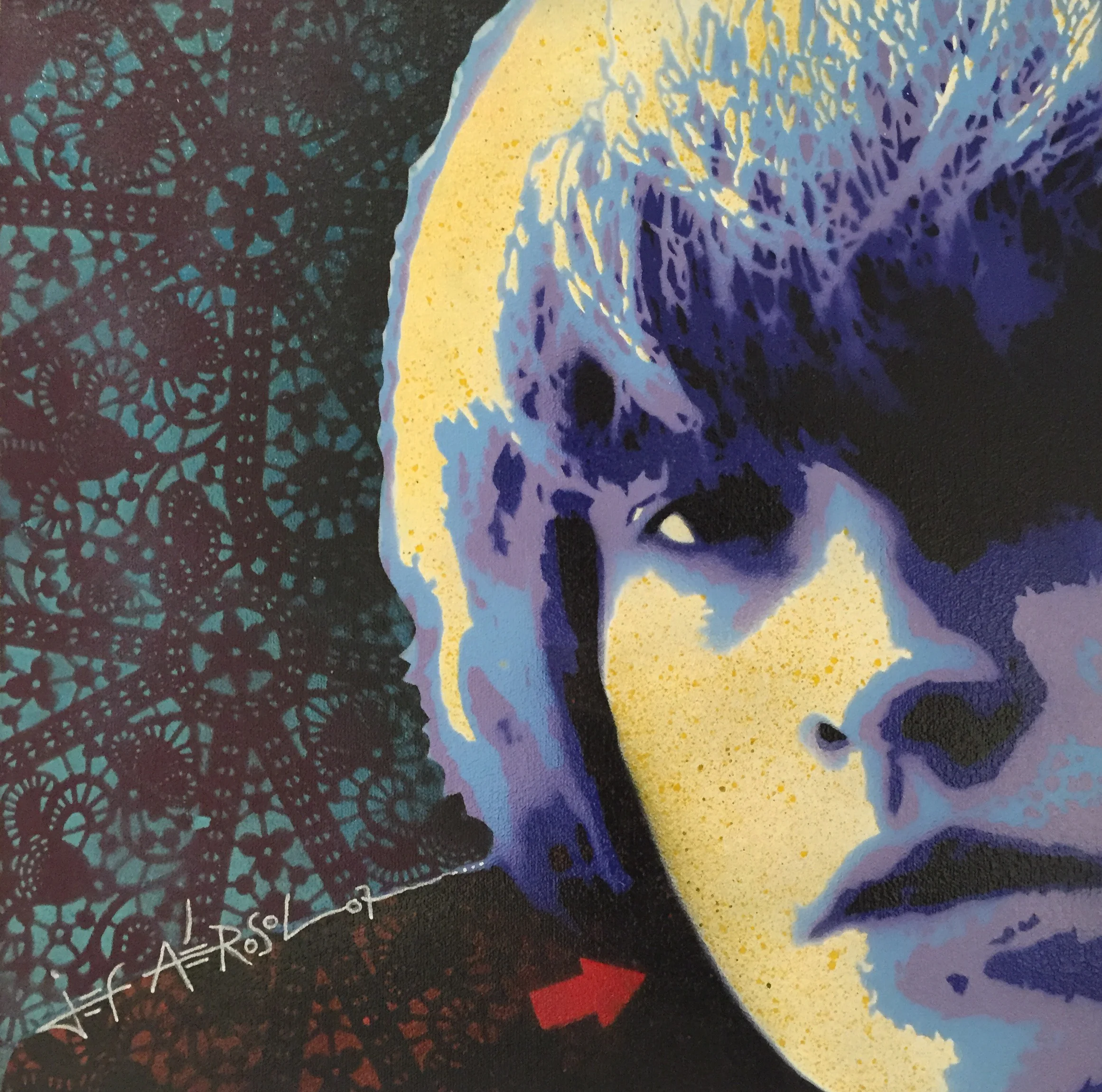 Brian Jones - 16" x 16" - S tencil o n c anvas