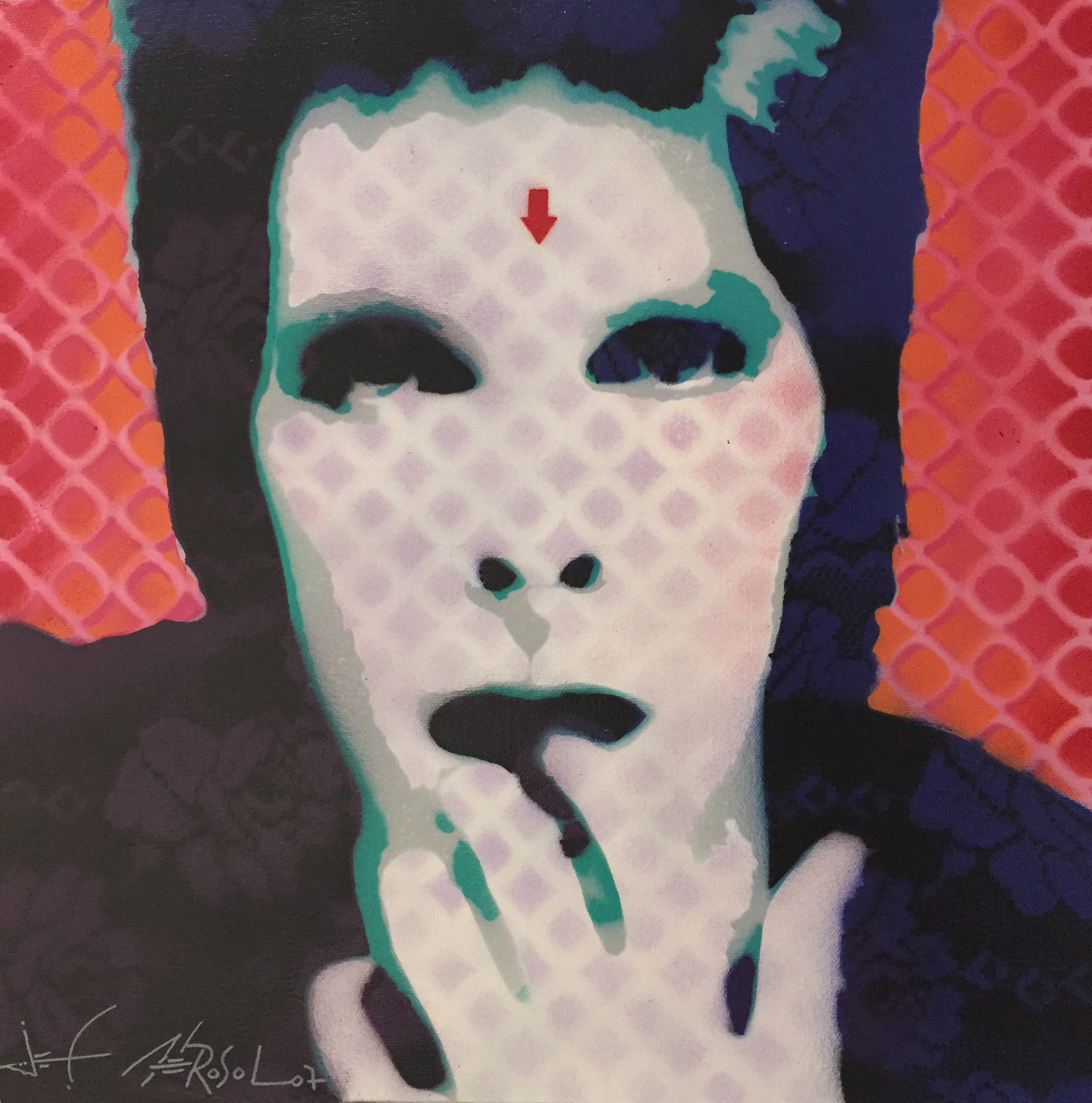 David Bowie - 16" x 16" - Stencil on canvas