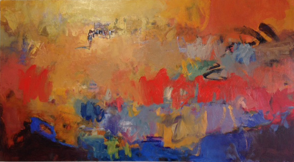 "Cute Guys" oil on canvas 30" x 54"