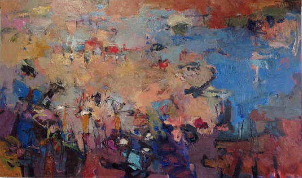 "Terraqueous" oil on Canvas 36" x 60"
