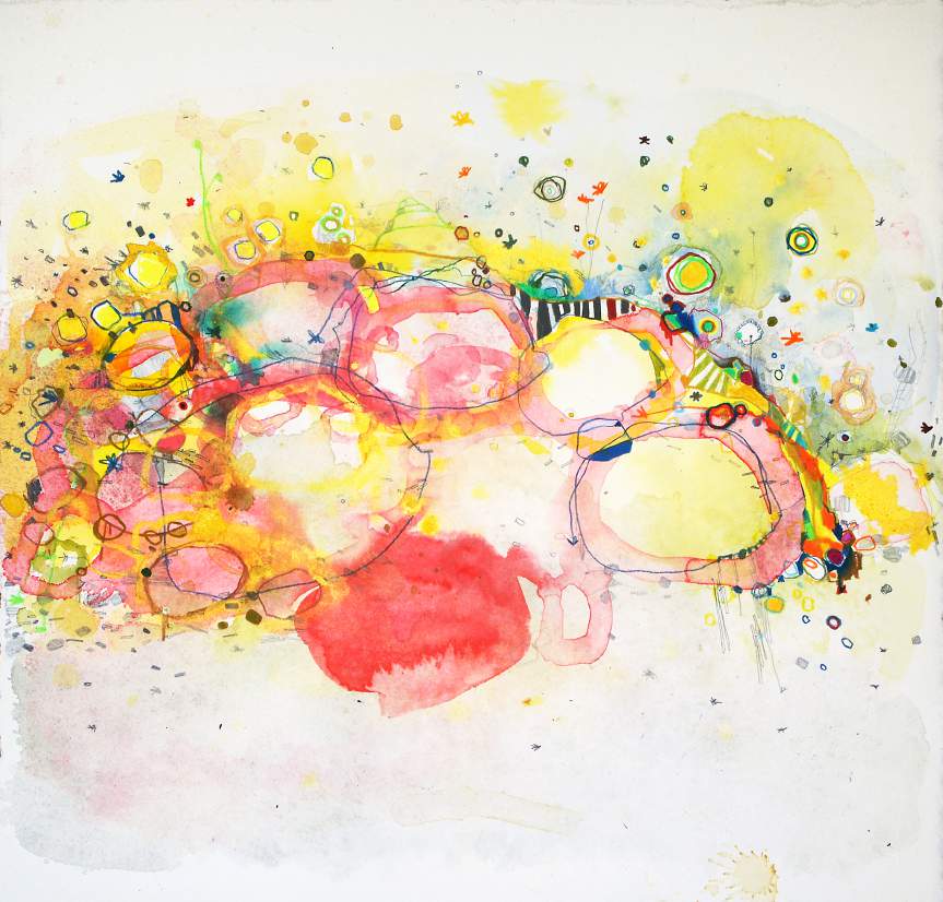 #223, Watercolor and colored pencil on paper, 15" x 15" SOLD