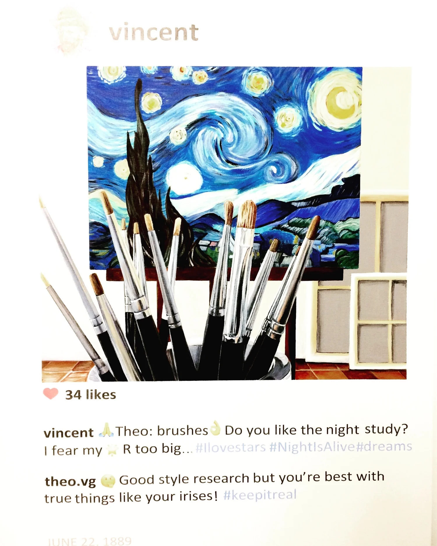 "Vincent's starry night" Acrylic on canvas - 40 x 30 in.