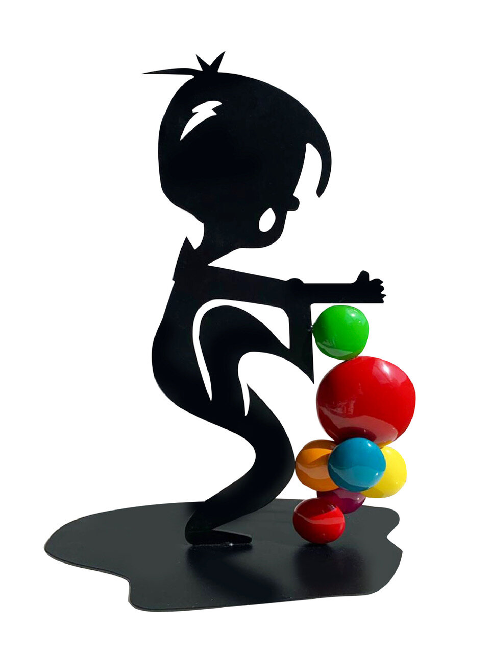 Rolling balls - Steel and resin Sculpture 23 x 9 in.