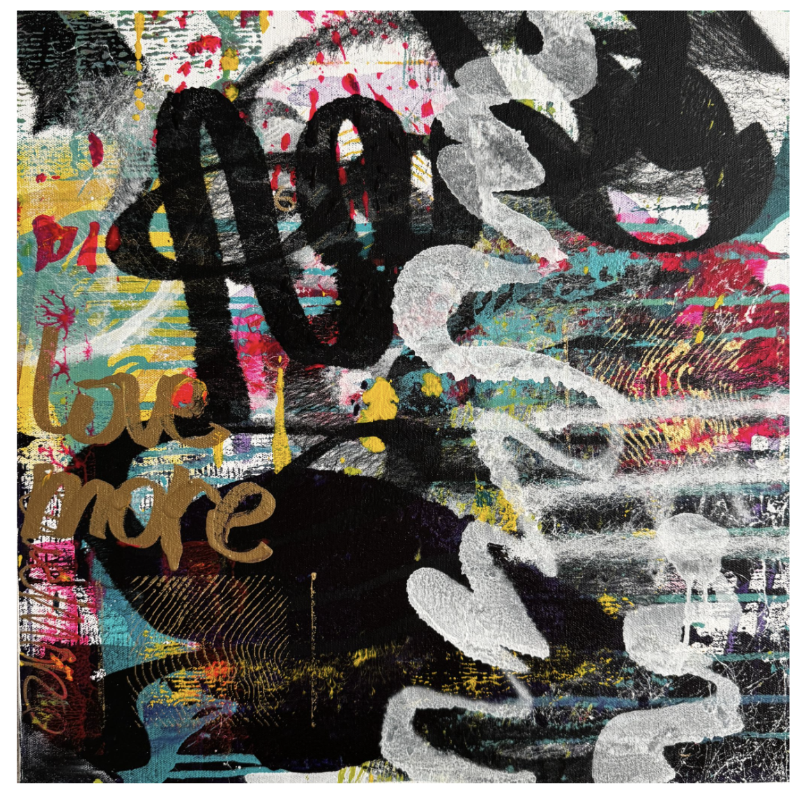 Give More Lover Series, 20"x20". mixed media on canvas