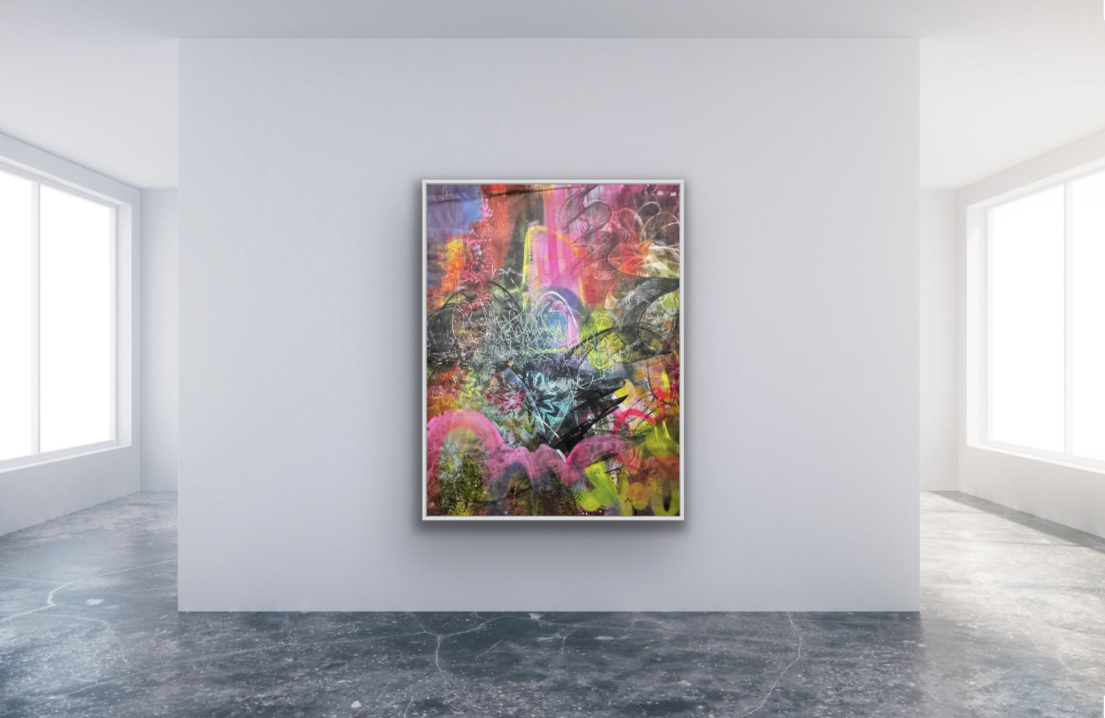 BECOMING, 48"x60", mixed media on canvas