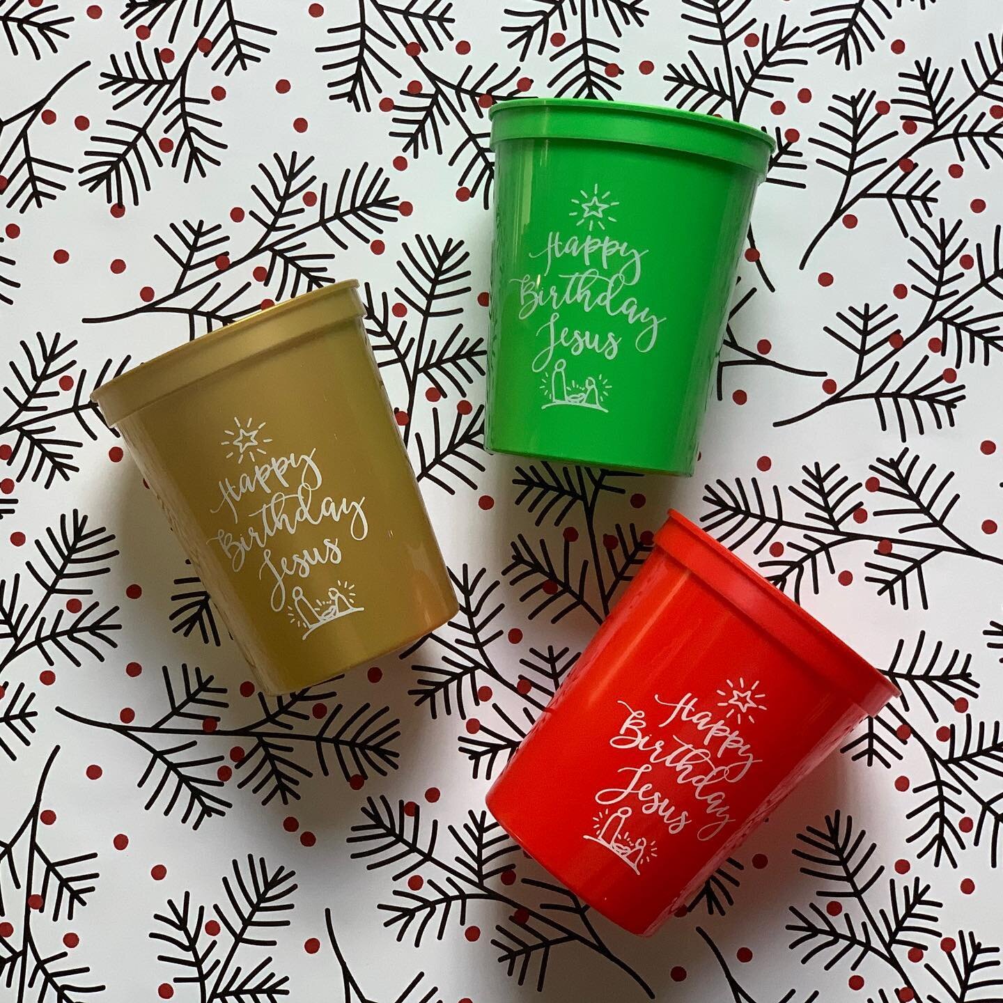 over here we&rsquo;re all for long extended, week long, month long, season long celebrations. cheers to the One that does it better than us all. happy birthday Jesus .
.
.
.
.
.
.
#hbdjesus #happybirthdayjesus #christmascups #customcups #dallasgifts 