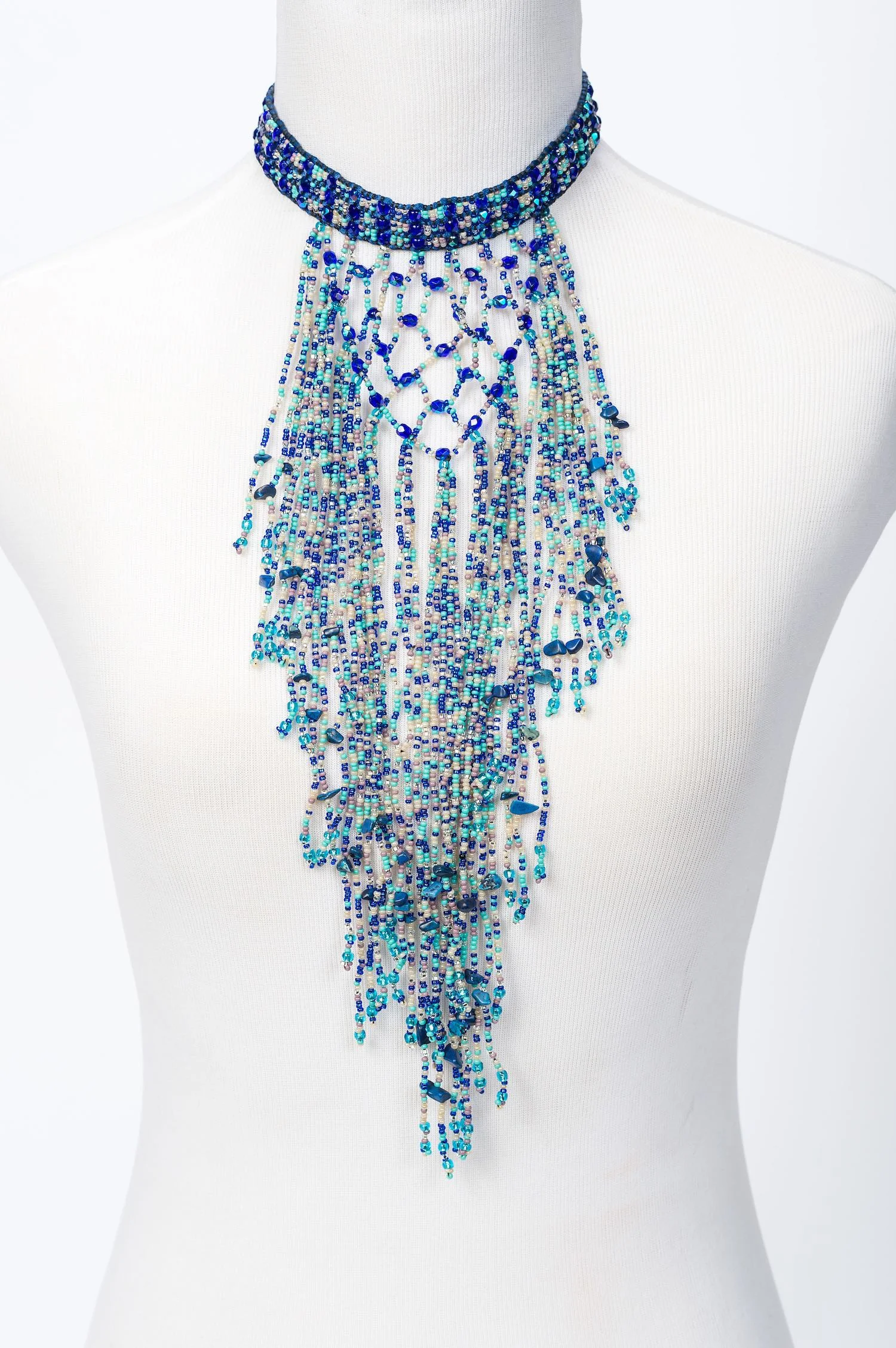 Beaded Waterfall Choker Necklace