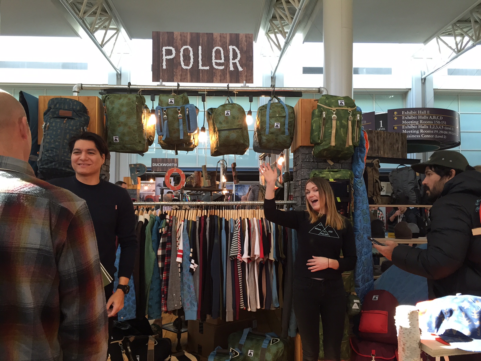 A guy in the Poler booth, not the awesome Torie, told me how much he loves room service.