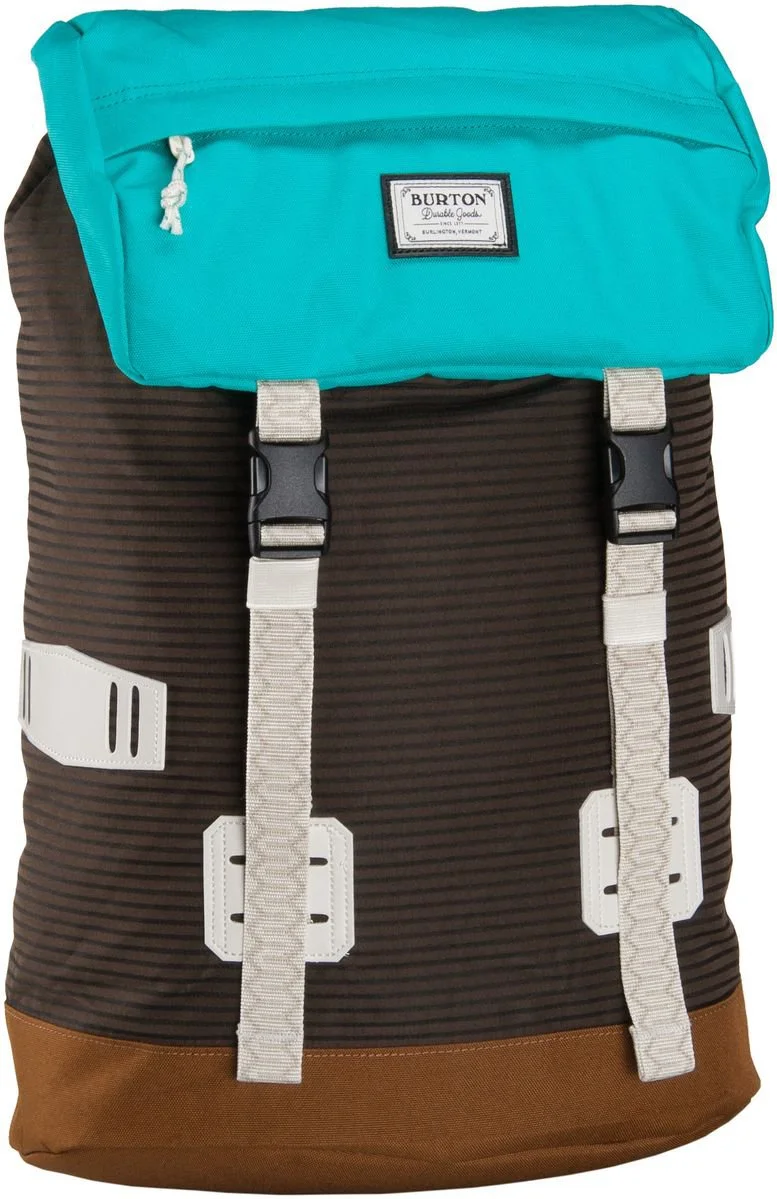 Burton // Tinder This color is called the “Beaver Tail Crinkle,” but it comes in other colors. It’s your basic get-in-the-truck pack with all the pockets you need, plus a side-door laptop compartment and good vibes. $69.95 // burton.com // Made in Asia