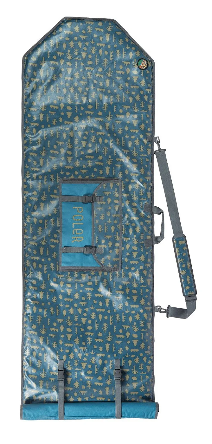 Poler // High & Dry Surfboard Bag Made from the same splash-proof stuff as Poler’s High & Dry Pack, this buddy wants to get surfy. It fits up to a 6’ 6” surfboard in its padded roll-top sheath. $219.95 // polerstuff.com // Made in China