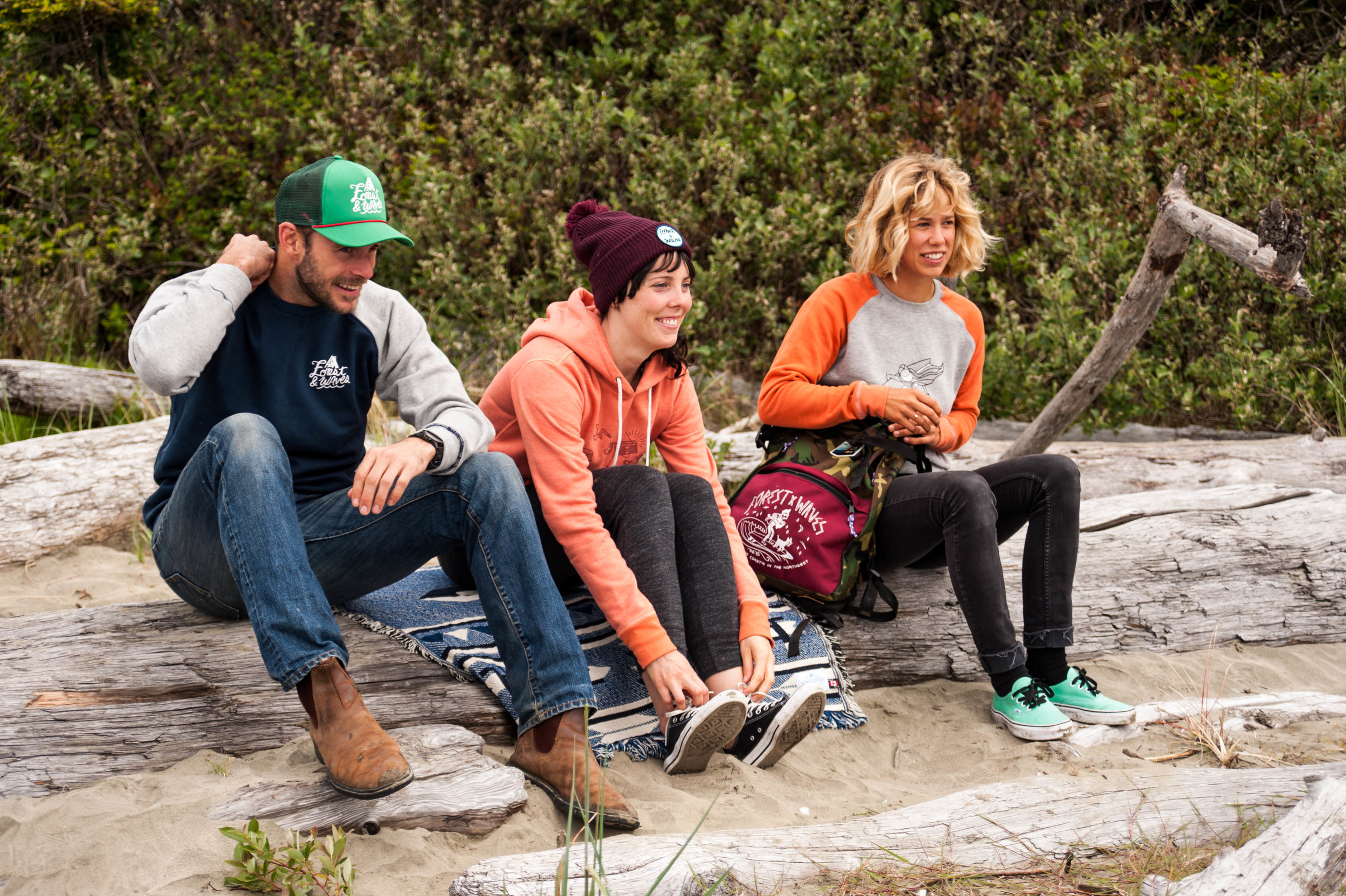 Vancouver BC based Forest and Waves speaks to that sweet spot where the woods meet the beach without forgetting that nature-lovers love fun. They make apparel and home goods.