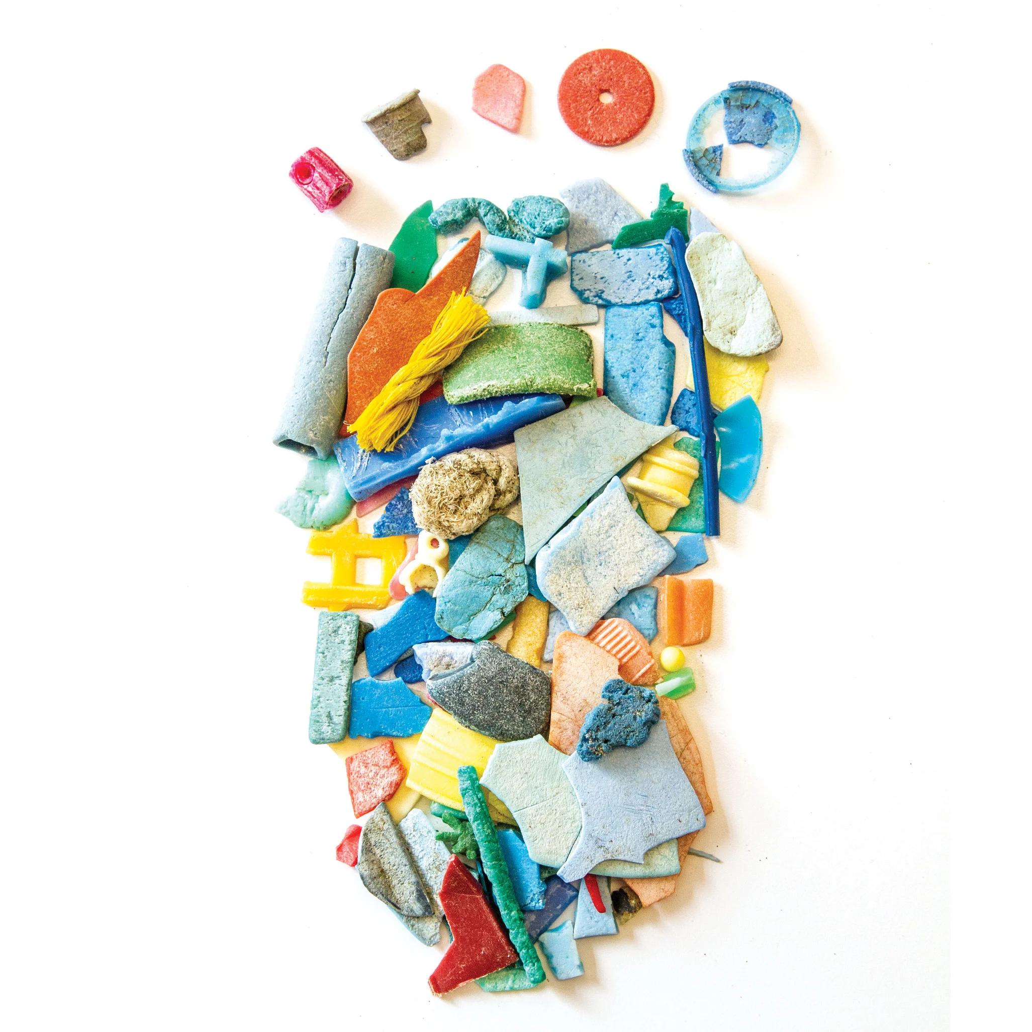 Plastic in this footprint was picked up at the beach by 10-year-old Camper Morrison