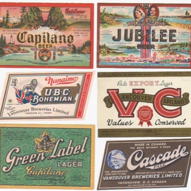Vancouver Breweries &amp; Capilano Breweries Labels, 1930s