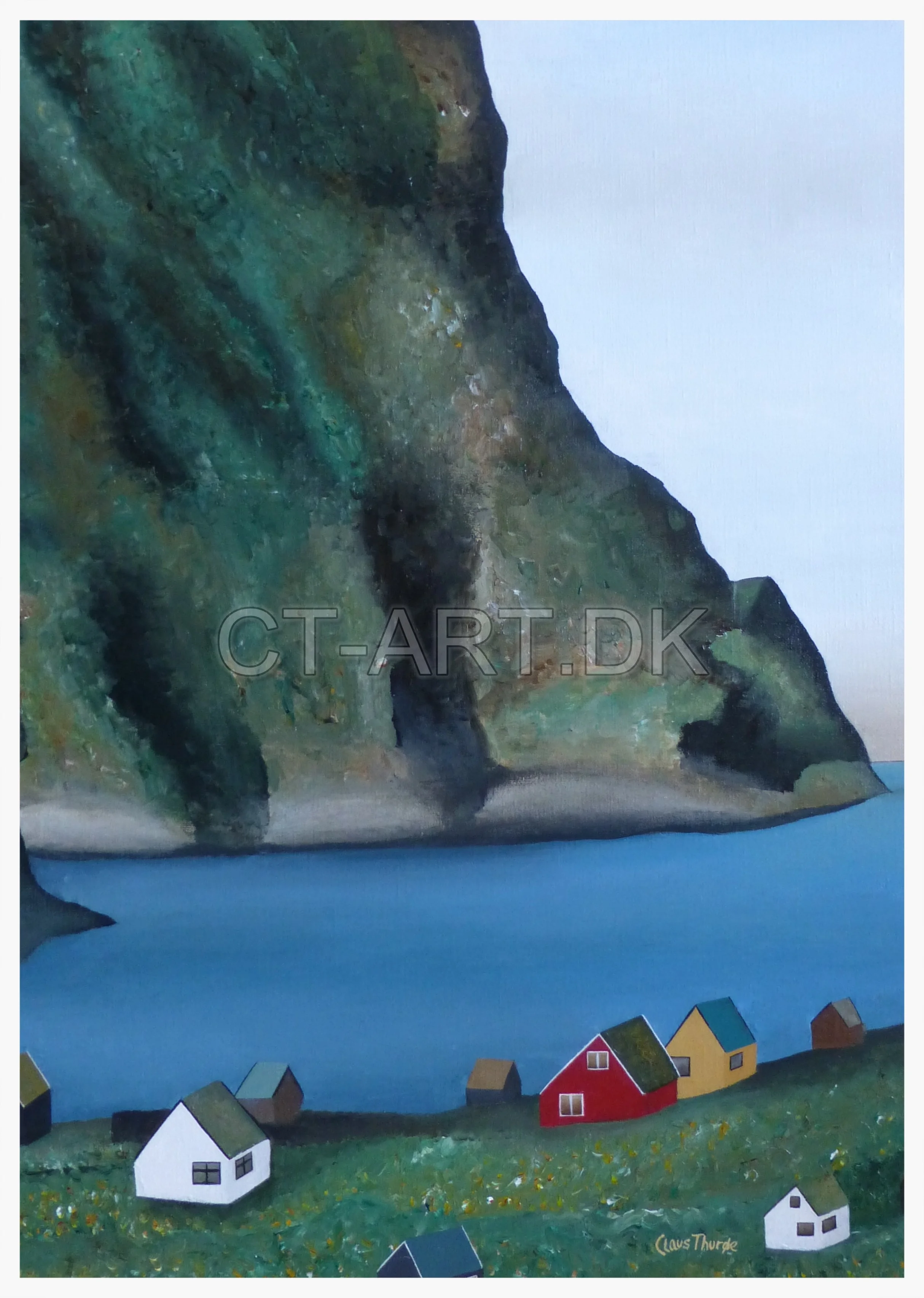 Bygden ved klippesiden - 70 X 50 cm
