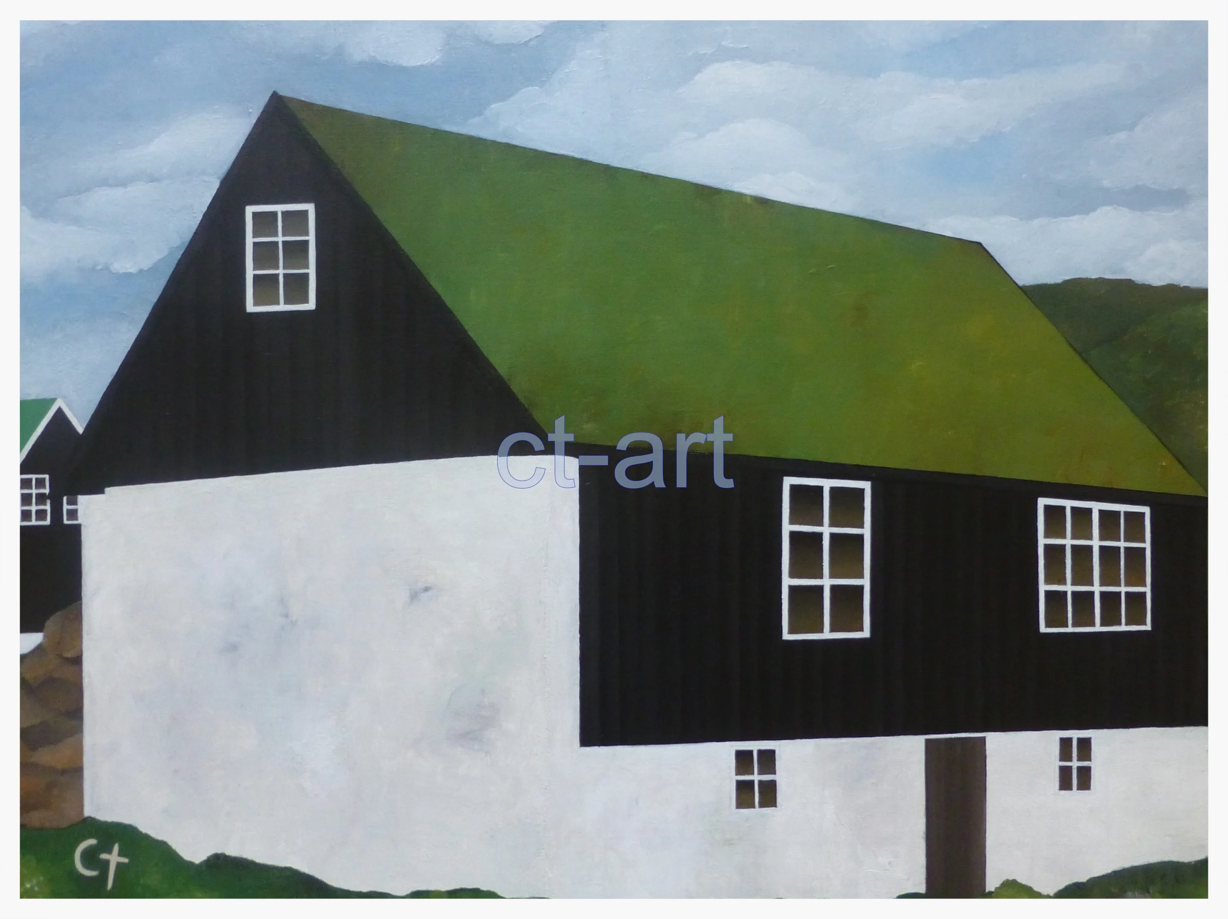 Færøsk hus - 60 x 80 cm