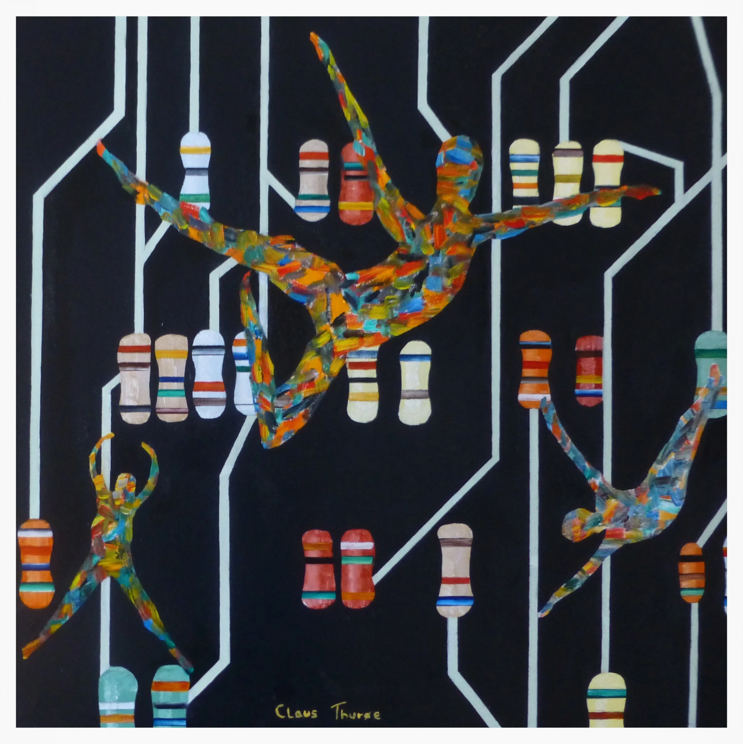 "Night Fly" - 70 x 70 cm - 2500 kr.