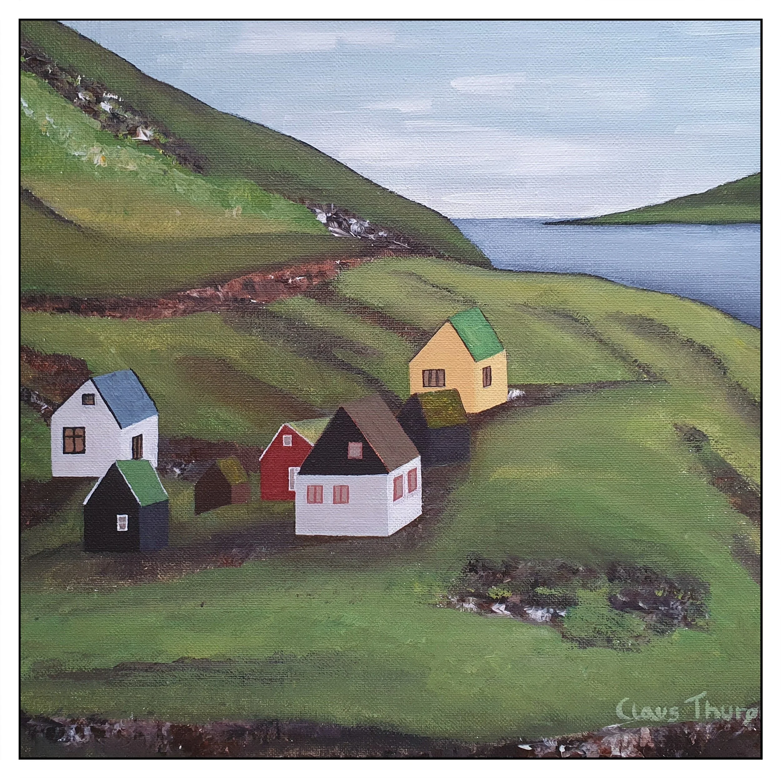 Bygden nordpå - 30 x 30 cm