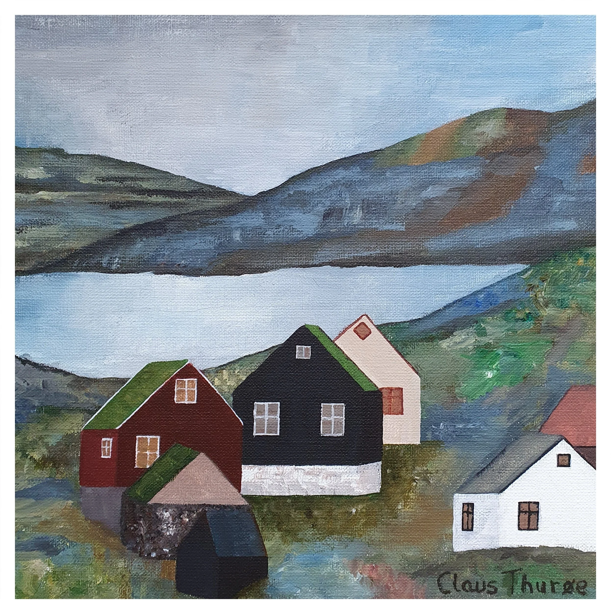 Lille bygd - 30 x 30 cm