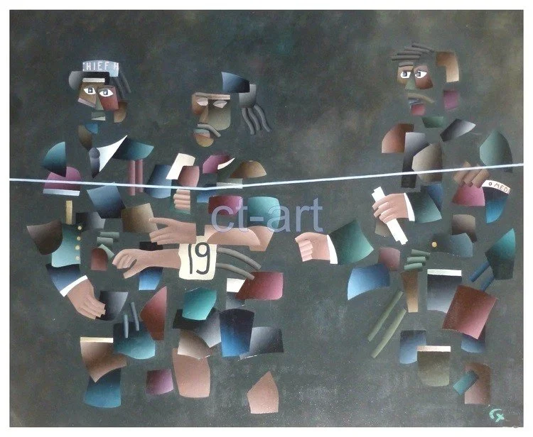 Opløbet (maratonløb OL 1908) - 110 x 90 cm - 500 kr.