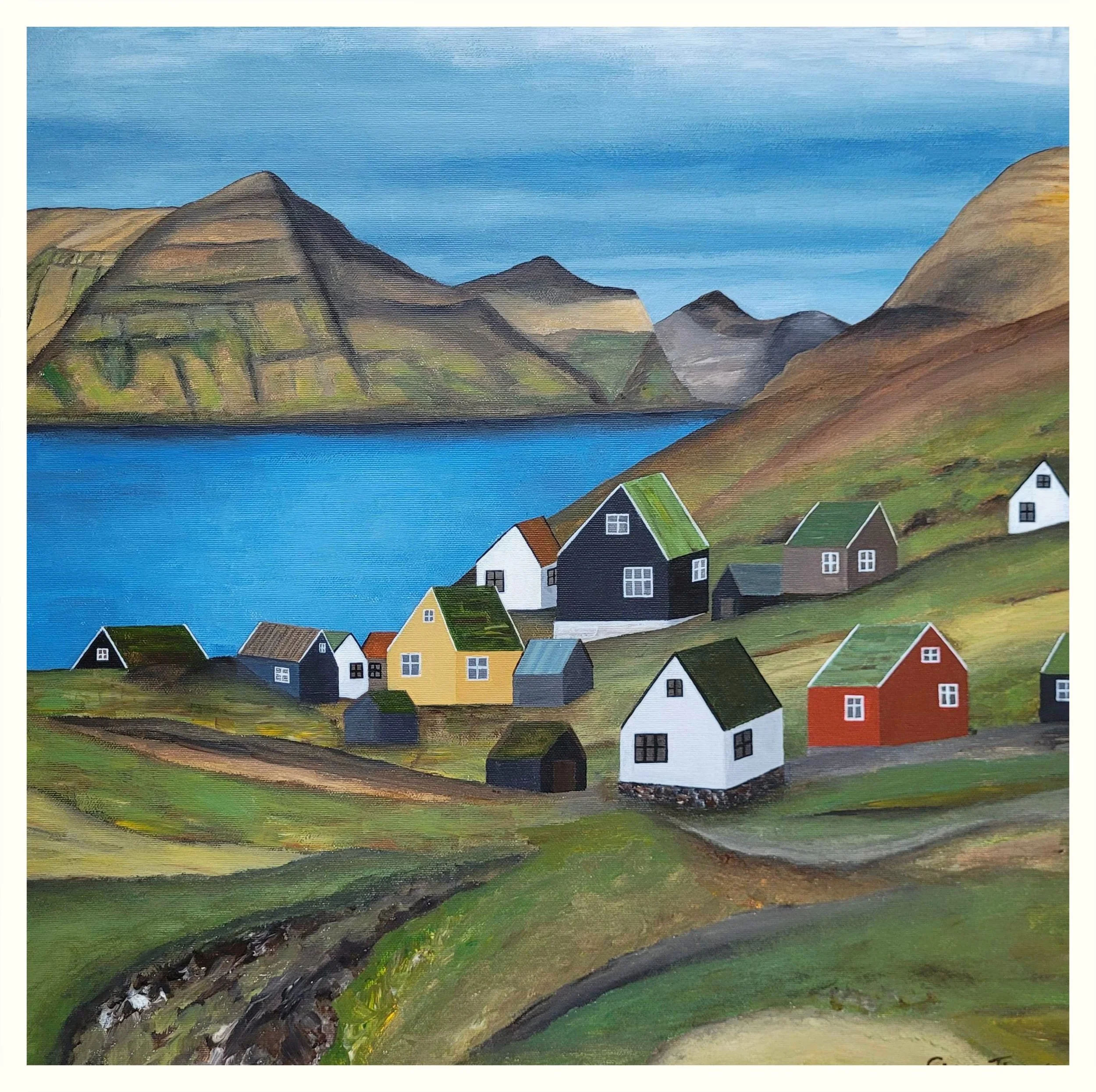 Bygden sydpå - 60 x 60 cm
