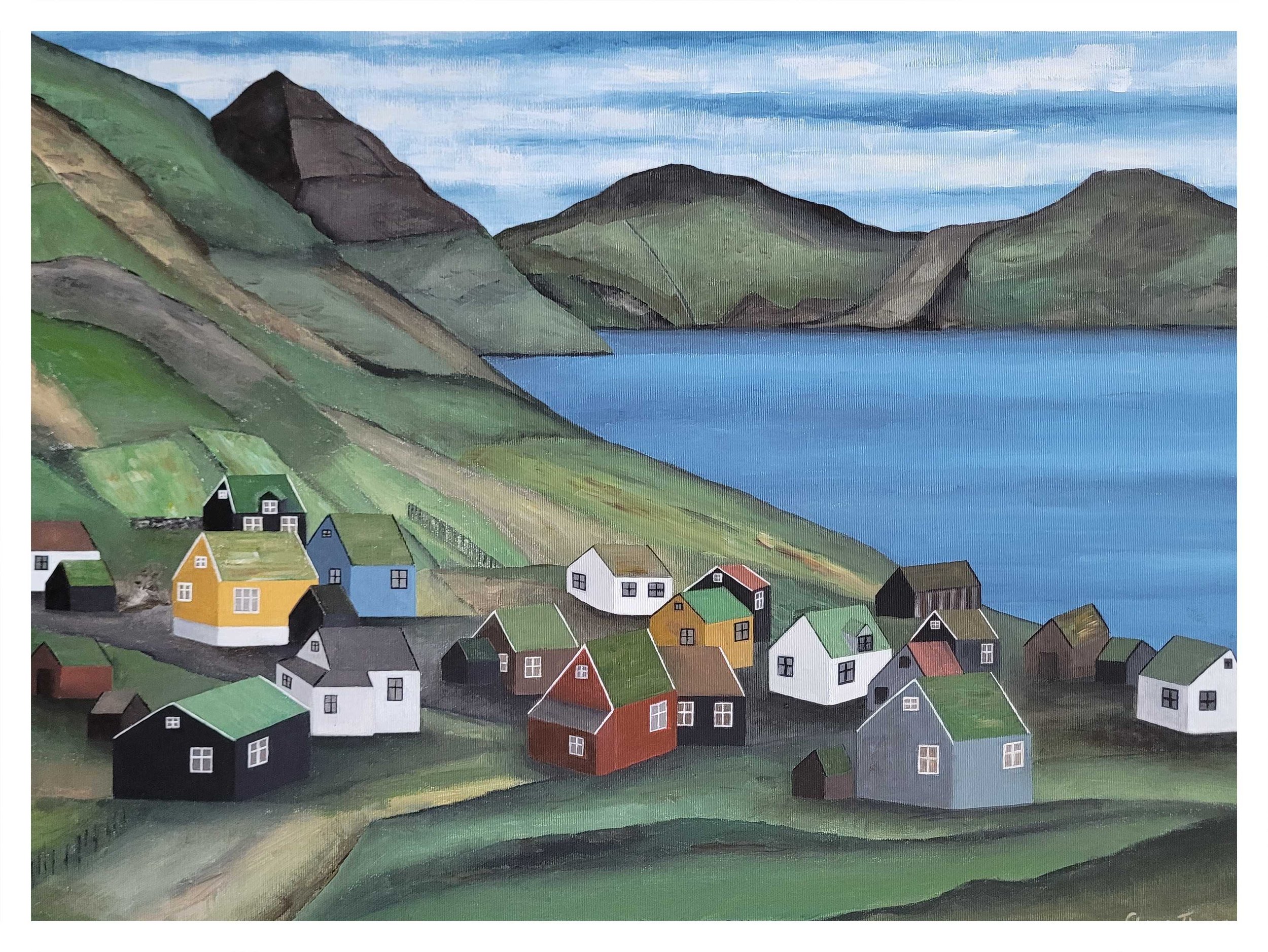 Bygden sydpå - 80 x 60 cm