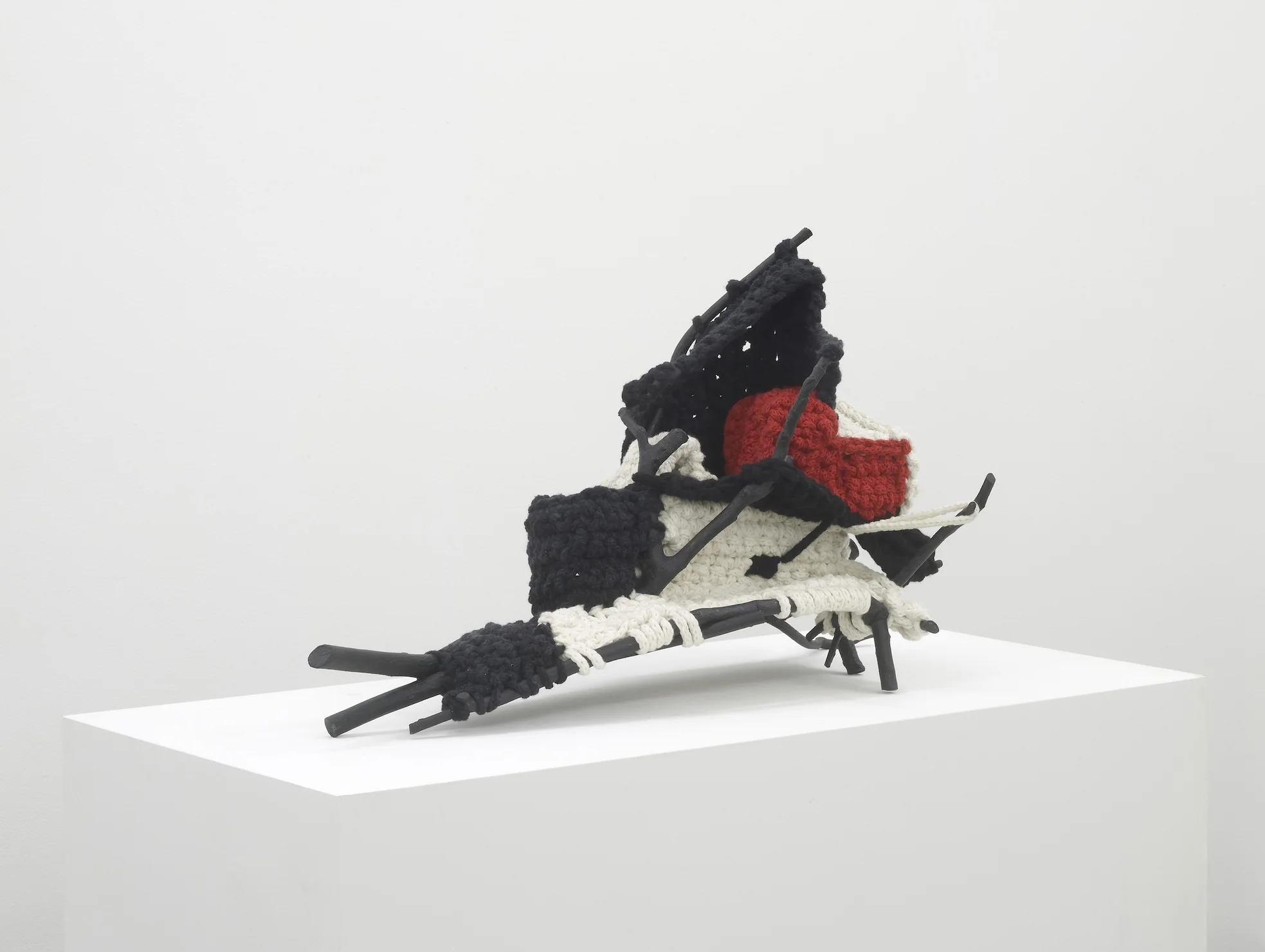 SHIP II 2011 Wood, paint, wool, metal 49 x 40 x 89 cm / 19.2 x 15.7 x 35 in