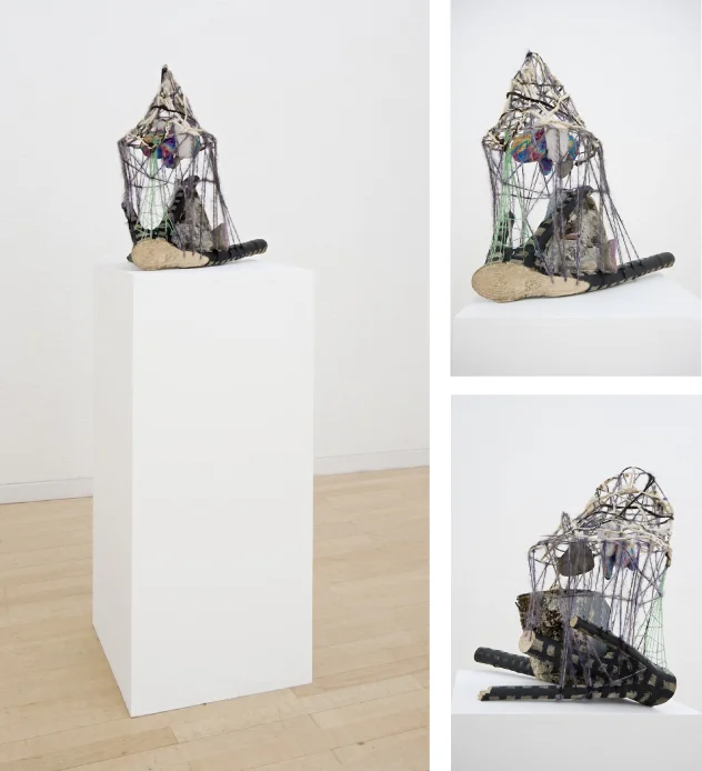 Float 2010 Wood, paint, fabric, yarn, stones, mortar, pigment, plastic, plaster, hair, rubber, wire 51 x 48 x 38 cm / 20 x 18.8 x 14.9 in, plinth: 101 x 46.5 x 45 cm / 39 x 18.3 x 17.7 in