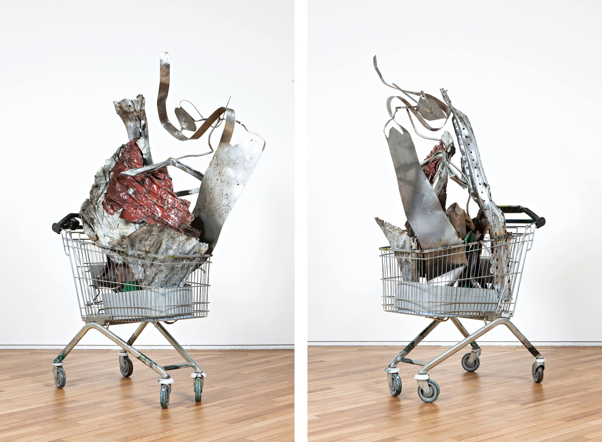 Wagon (Barok Red) 2013 Shopping trolley with welded found steel objects Dimensions variable