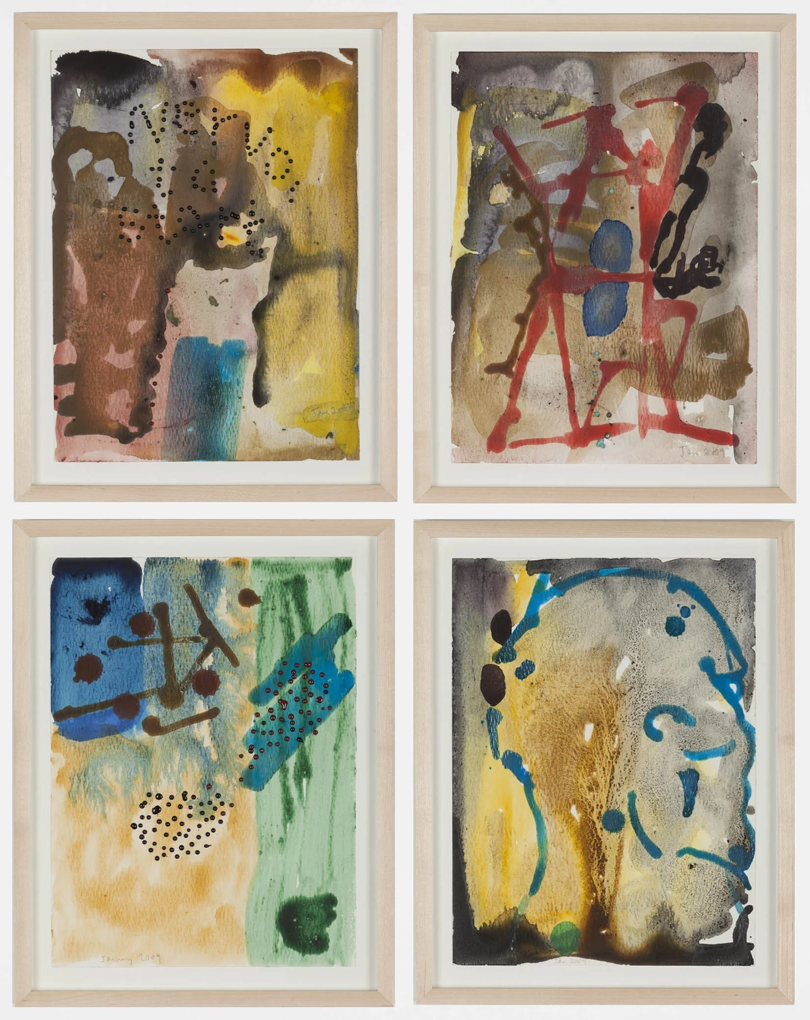 Winter Pictures 2009 Watercolour on paper 5 parts, each: 30 x 20 cm / 11.8 x 7.9 in
