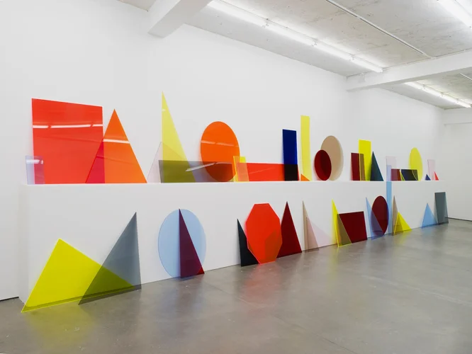 A ∩ B ∩ C (line) 2013 Installation with perspex shapes and occasional performance Dimensions variable