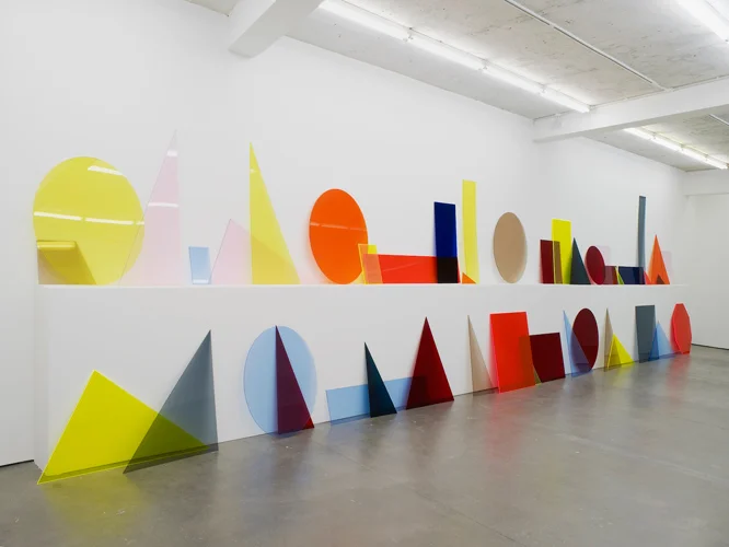 A ∩ B ∩ C (line) 2013 Installation with perspex shapes and occasional performance Dimensions variable