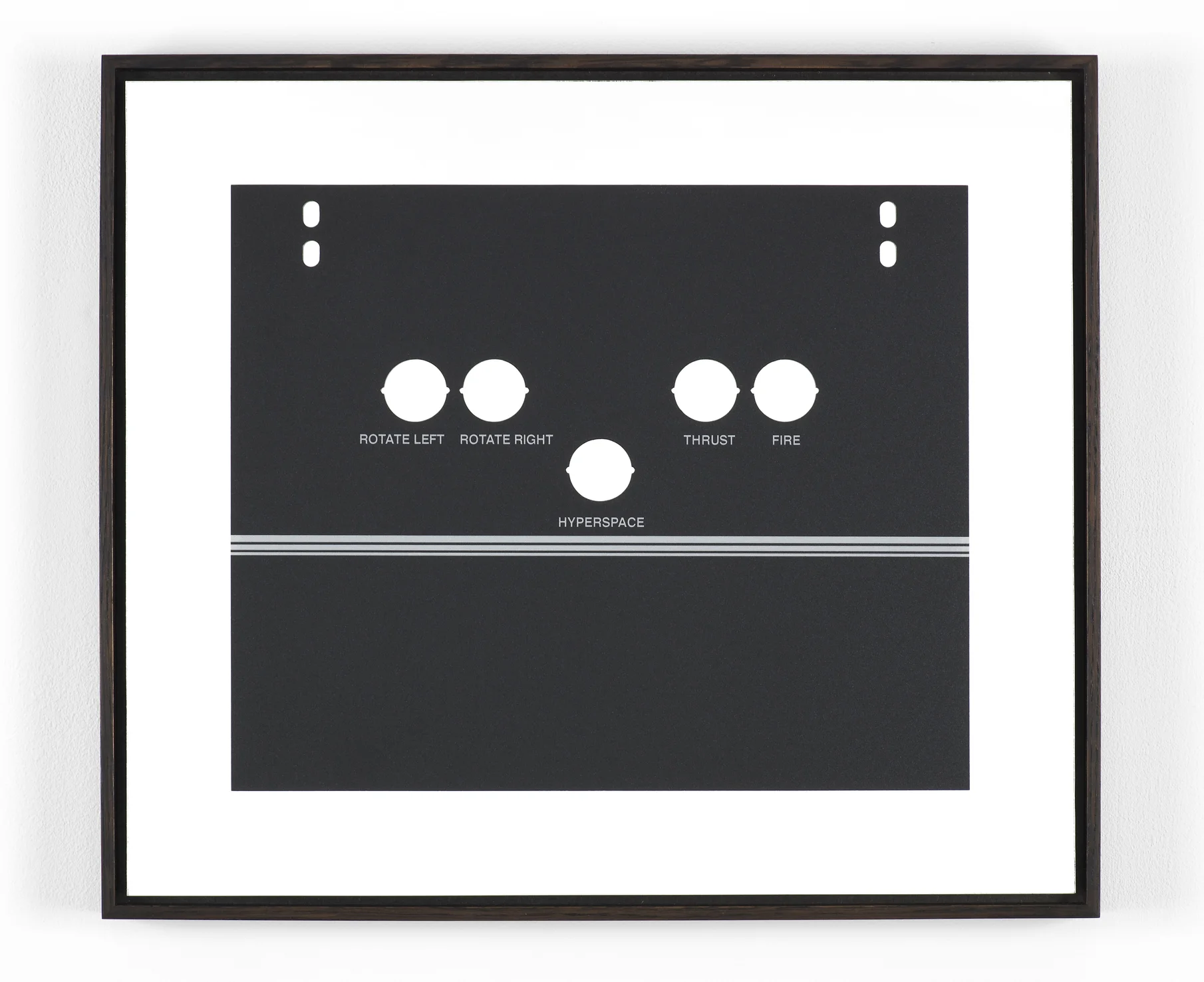 Untitled (Asteroids Cocktail) 2013 Control panel overlay on mirror, framed 41.5 x 48 cm / 16.3 x 18.8 in