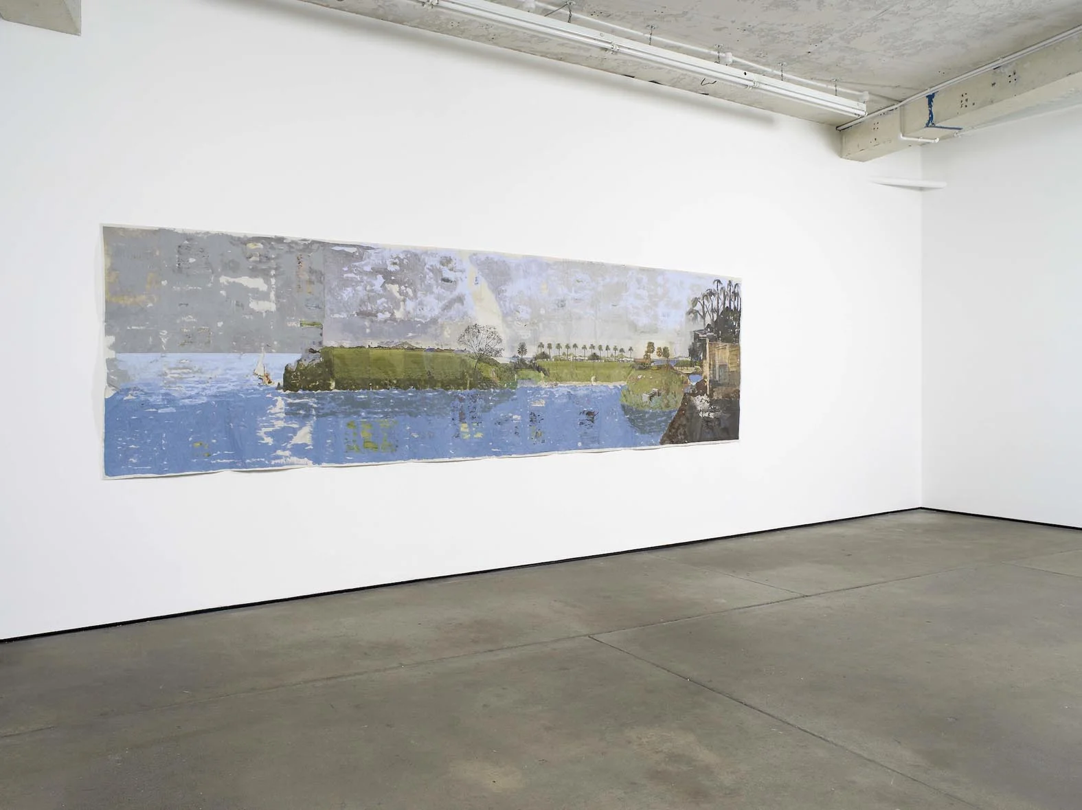 Where Everything Lived for Waiting 2010 Acrylic on newsprint 127 x 475 cm / 50 x 187 in