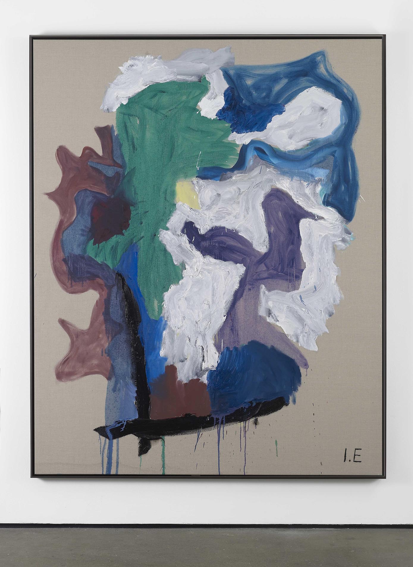Grey Bonnet on a shelf 2010 Oil on linen, framed 203.5 x 163.5 cm / 80.1 x 64.3 in