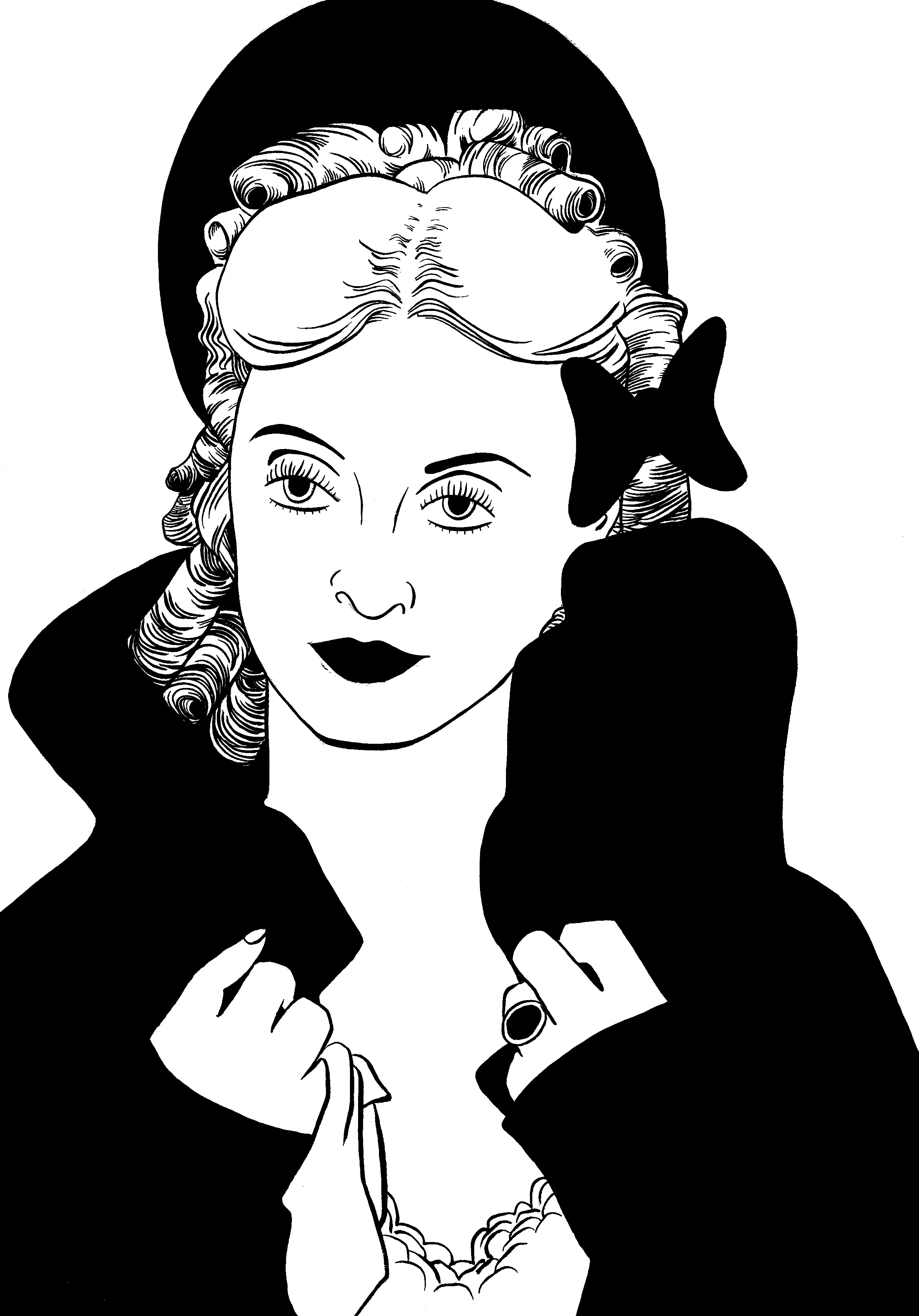 She could soon put on a demure face 2009 Ink on paper 42 x 29.7 cm / 16.5 x 11.6 in, 47 x 34.5 cm / 18.5 x 13.5 in framed