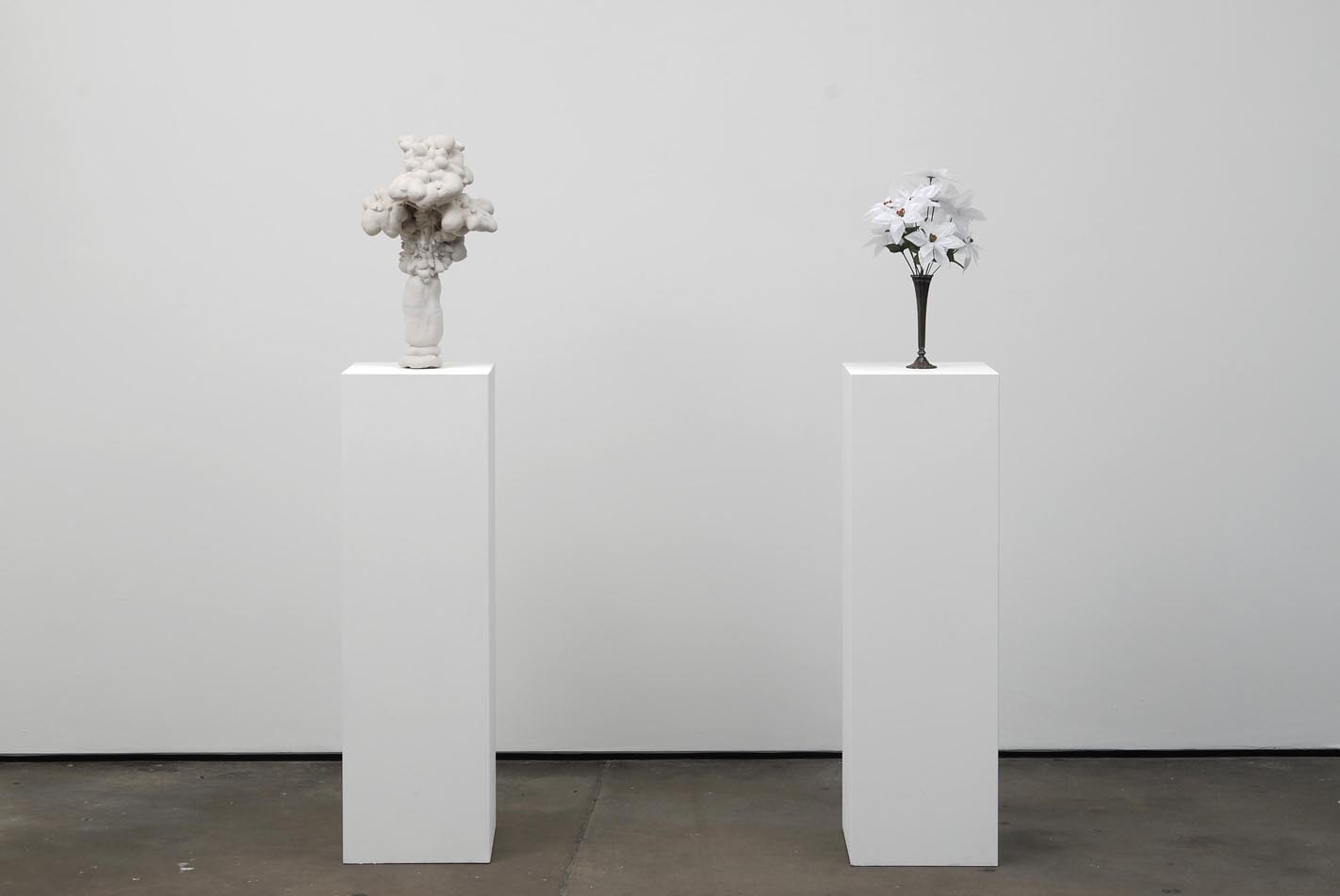     Peter Coffin Untitled (flowers) 2009 Found object and plaster, crystalline silica, vinyl, polymer and surface salt 43 x 30 x 30 cm; 50 x 38 x 38 cm 