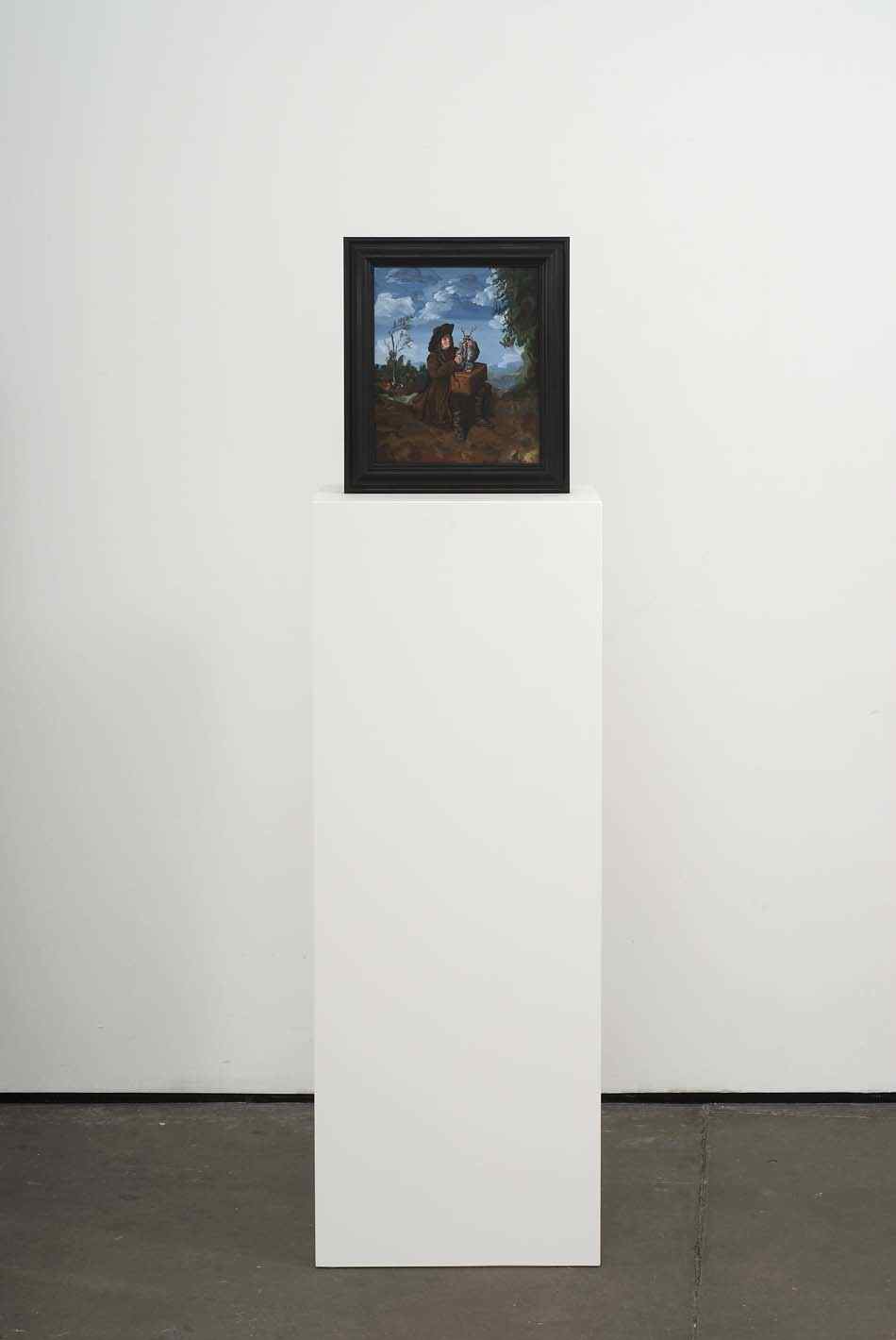     Fluffy and a Friend 2009 Double-sided acrylic on board in artists frame mounted on pedestal 147.3 x 40 x 28cm    