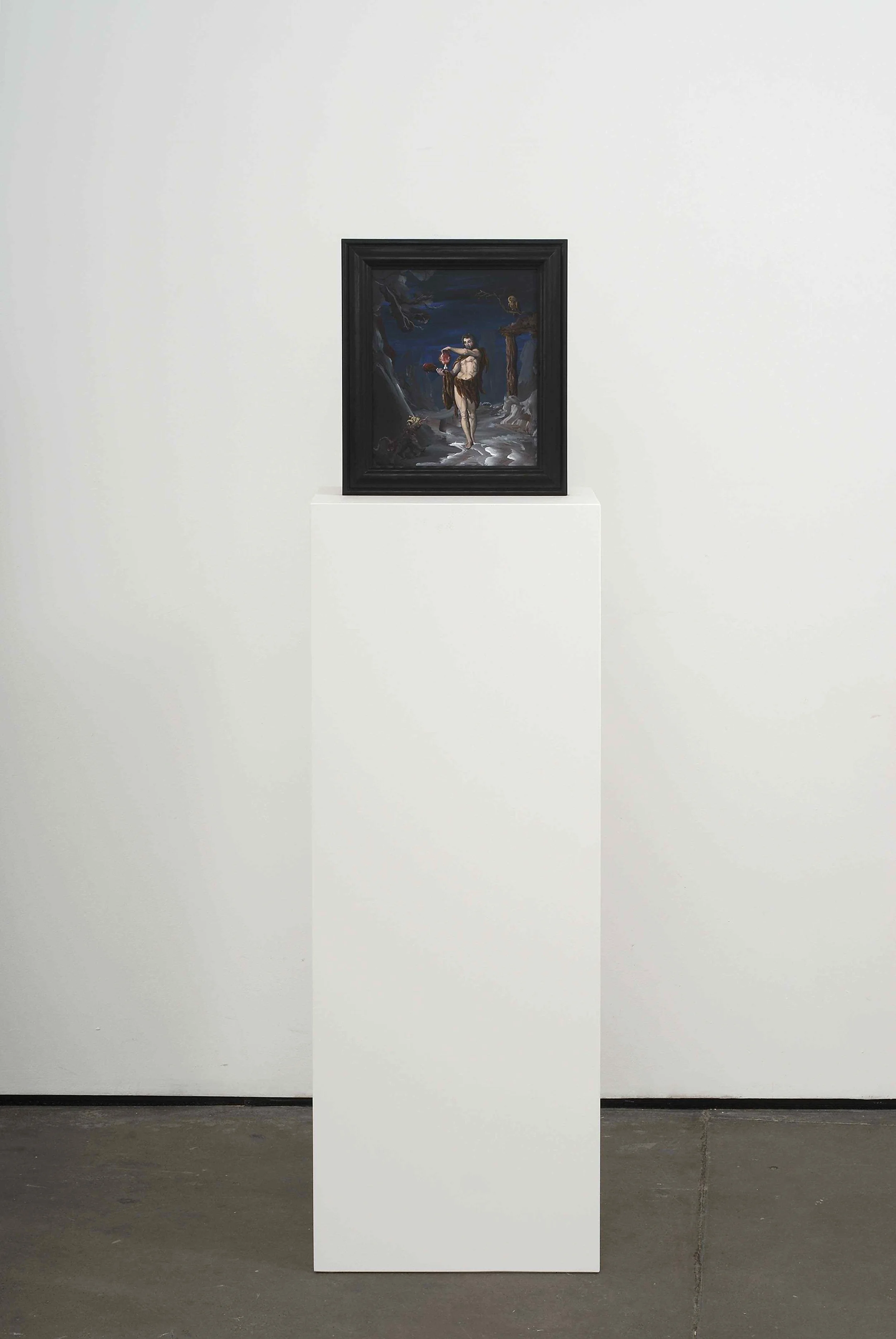 The Last Crusader’s Last Fight 2009 Double-sided acrylic on board in artists frame mounted on pedestal 147.3 x 40 x 28cm