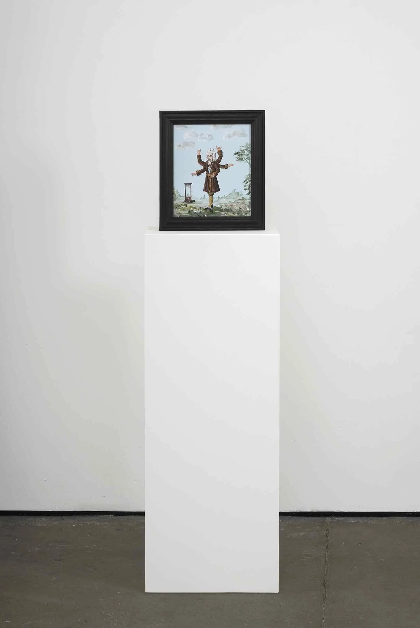Why Me 2009 Double-sided acrylic on board in artists frame mounted on pedestal 147.3 x 40 x 28cm