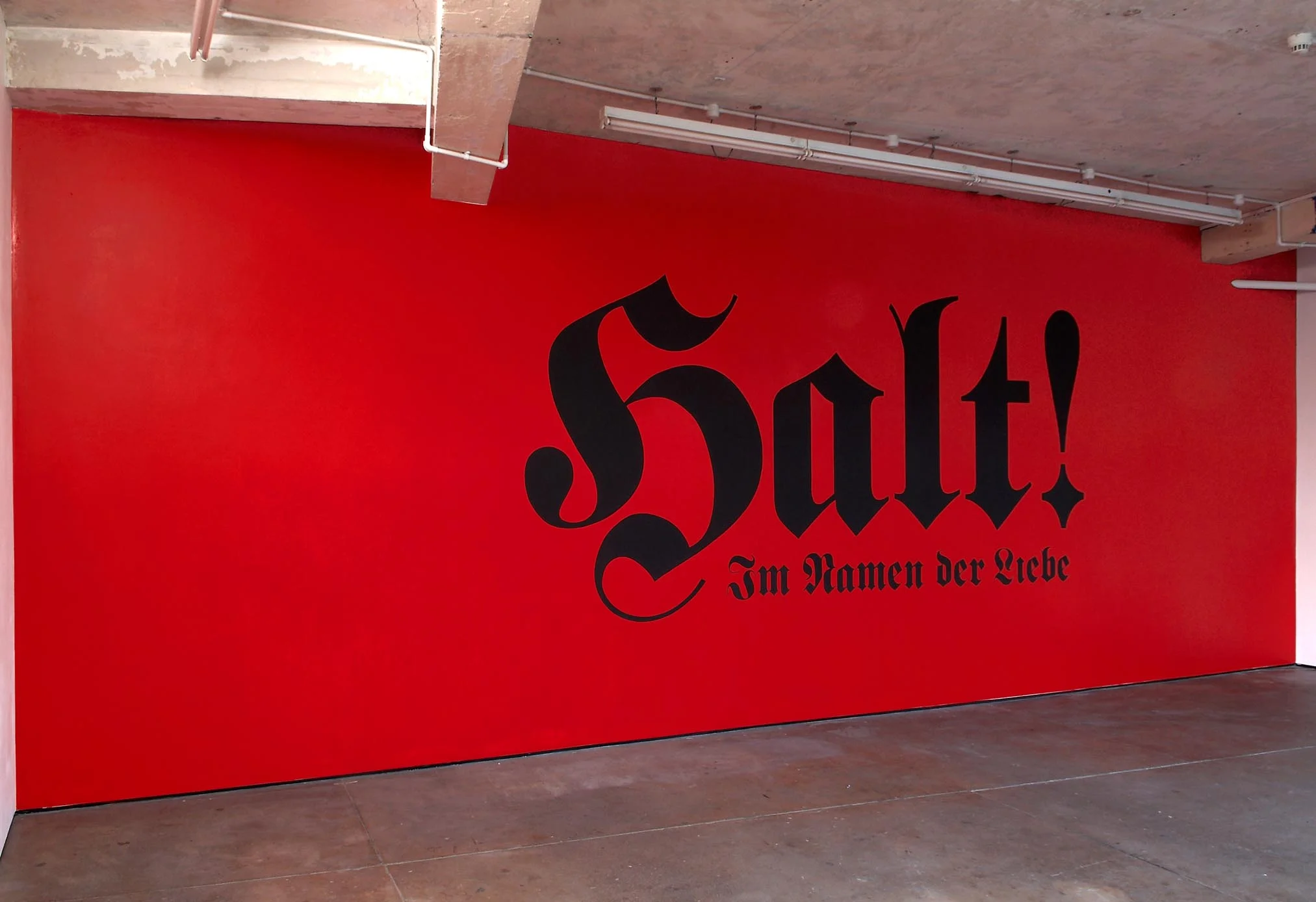 Halt! Im Namen der Liebe (Stop! In the Name of Love) 2008 wall painting Dimensions Variable