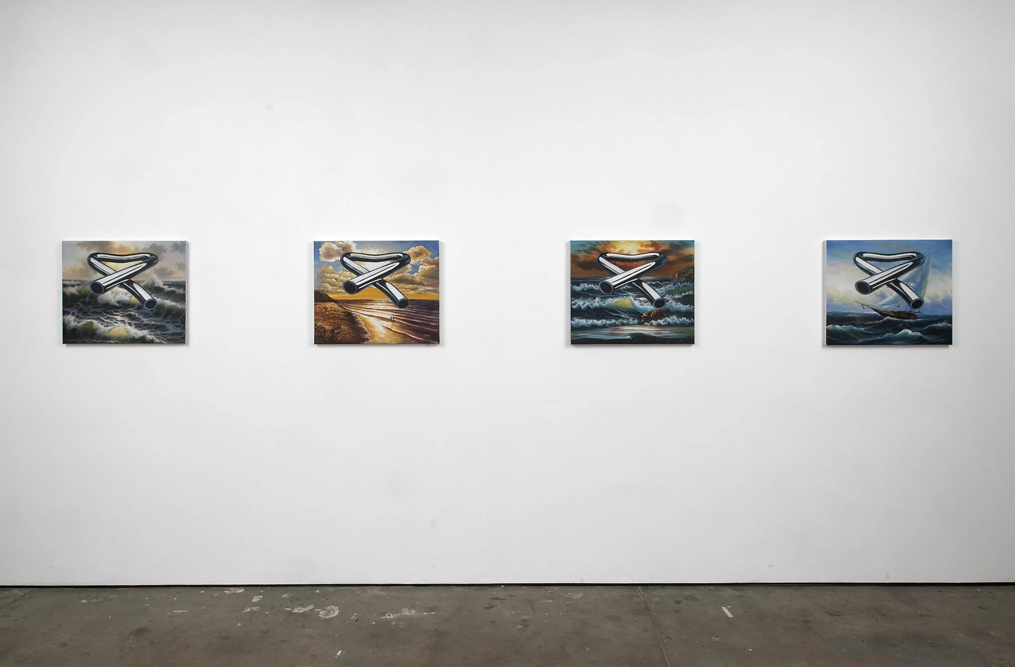 Tubular Bells 1-4 2008 oil and acrylic on canvas