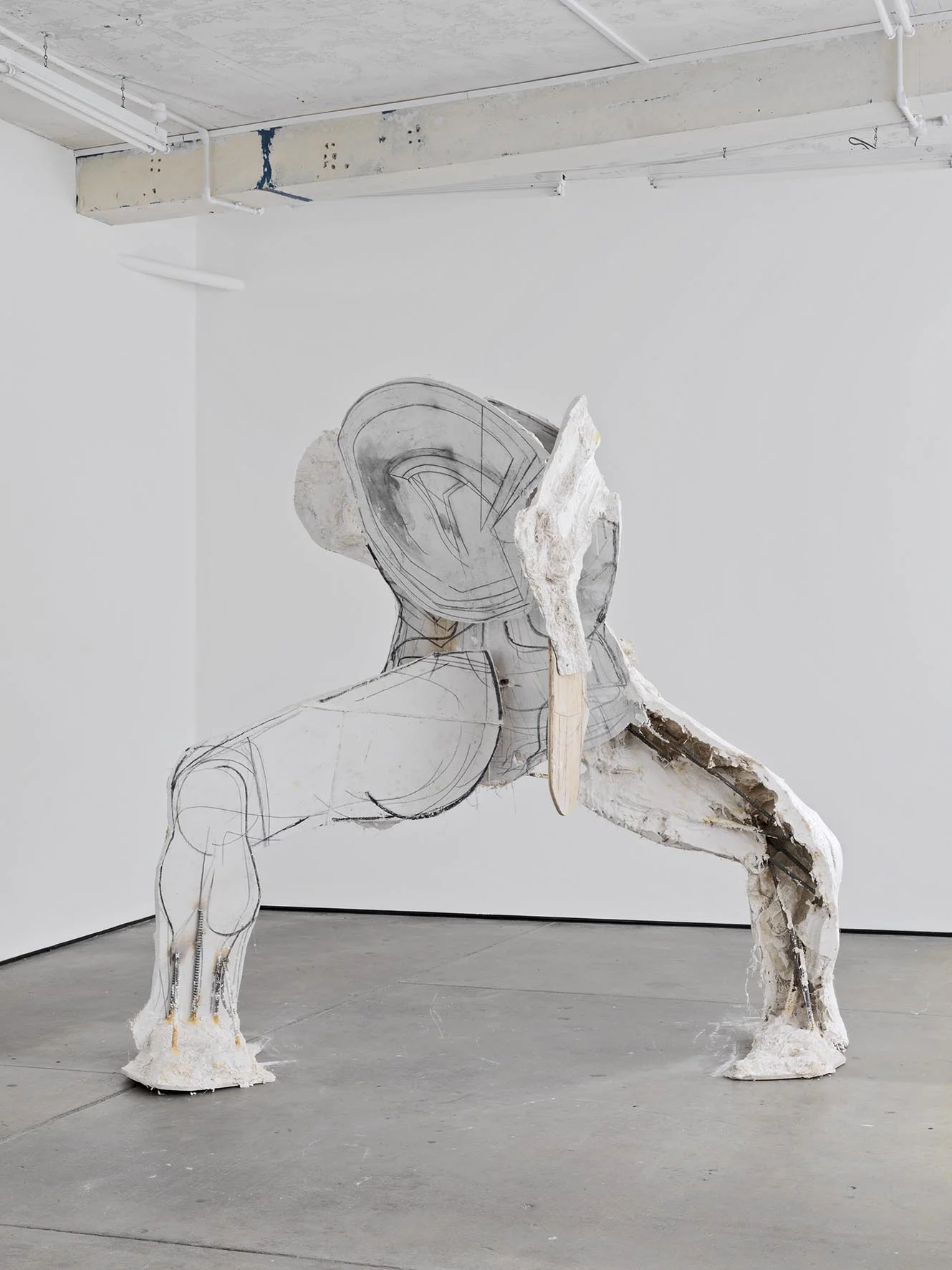 Figure 1 2008 wood, graphite, tuf-cal, hemp, iron, oil stick 221 x 221 x 132.1 cm