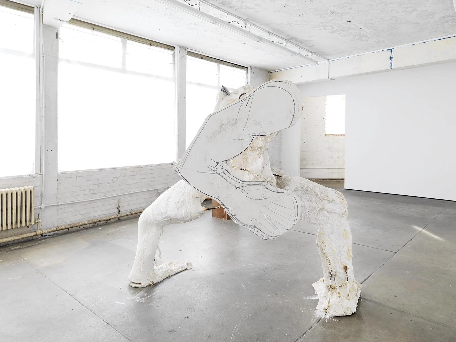 Figure 1 2008 wood, graphite, tuf-cal, hemp, iron, oil stick 221 x 221 x 132.1 cm