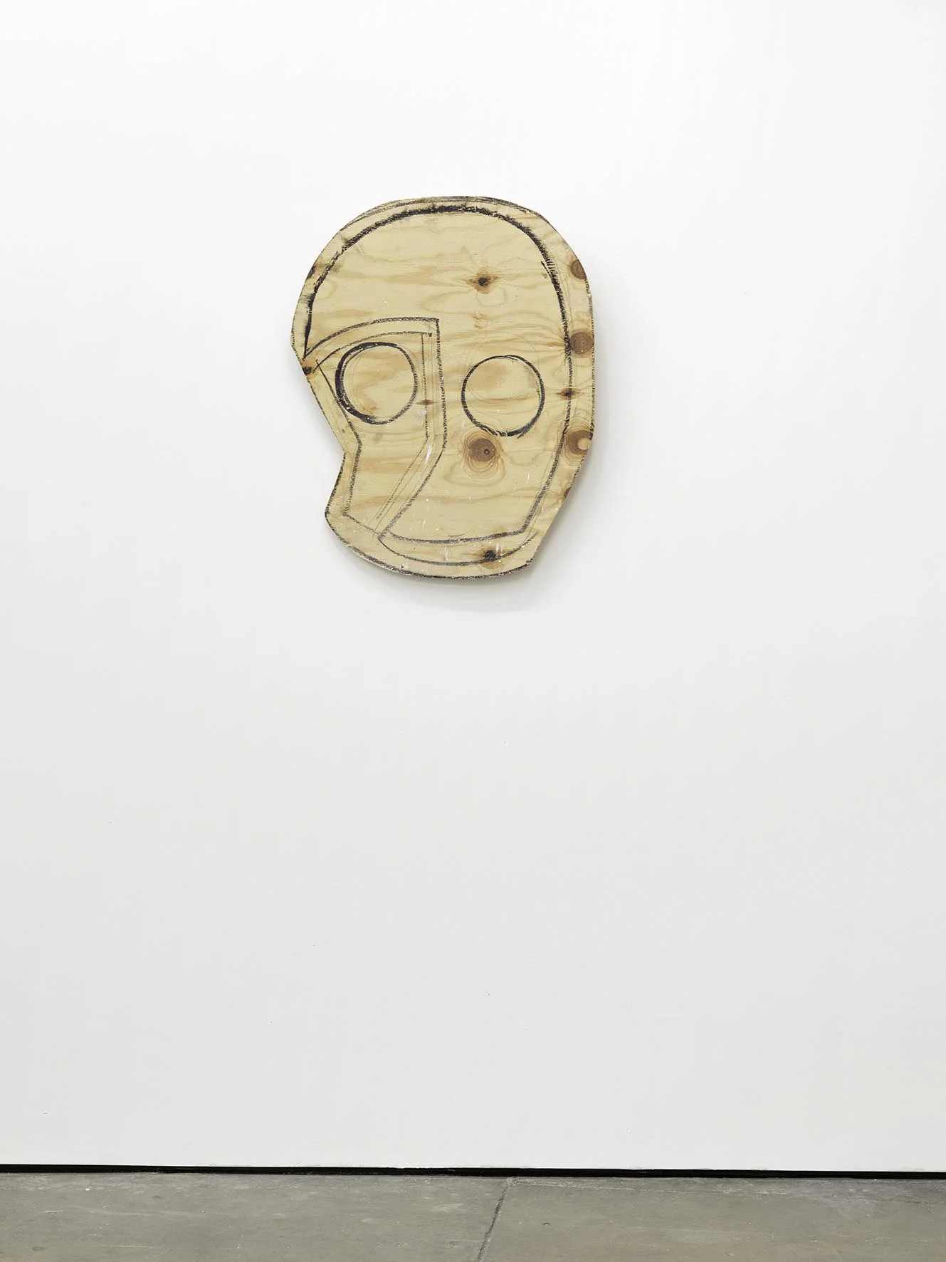 Wood Mask (Owl) 2008 wood, graphite, oil stick 86.4 x 71.1 x 2.5 cm