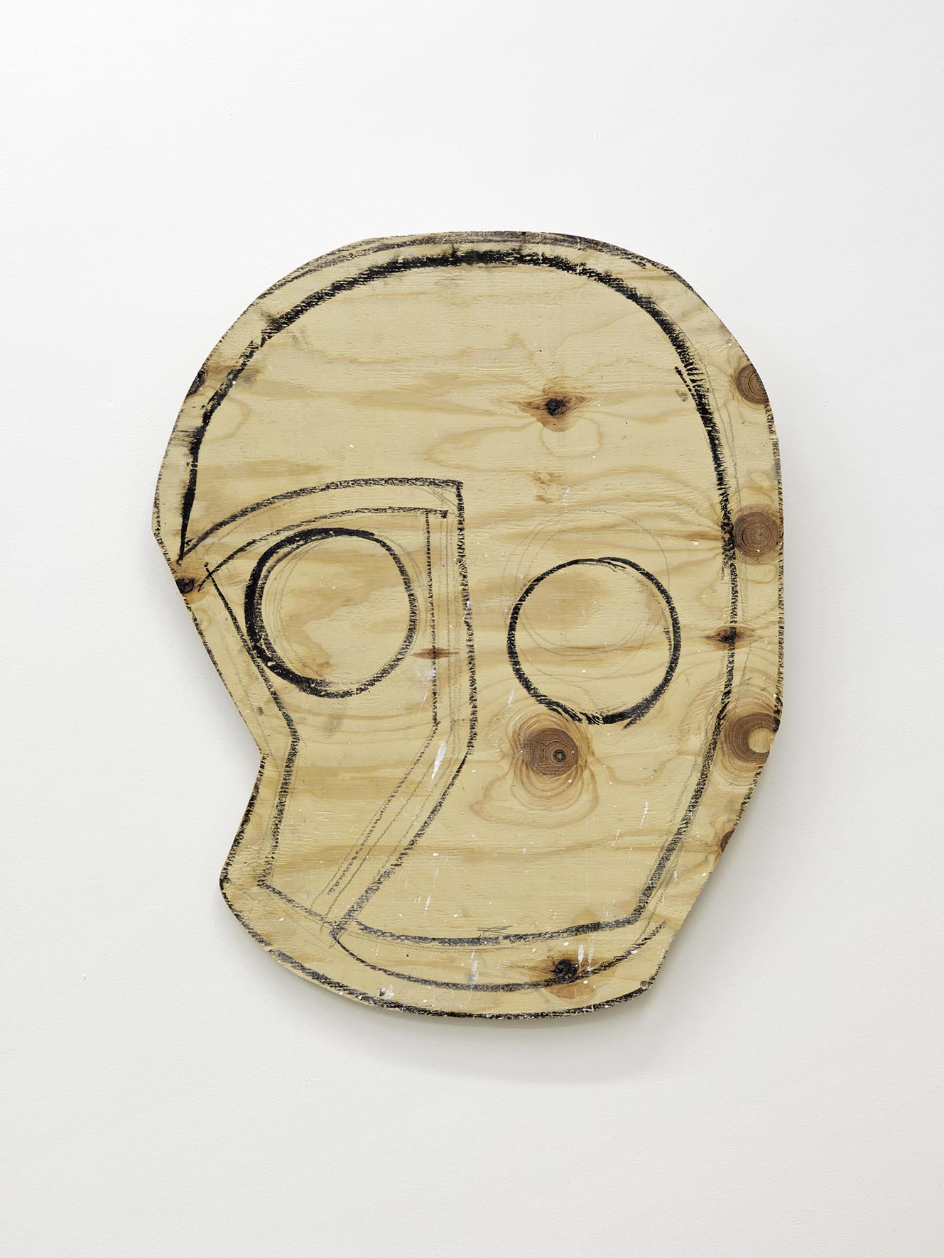     Wood Mask (Owl) 2008 wood, graphite, oil stick 86.4 x 71.1 x 2.5 cm 