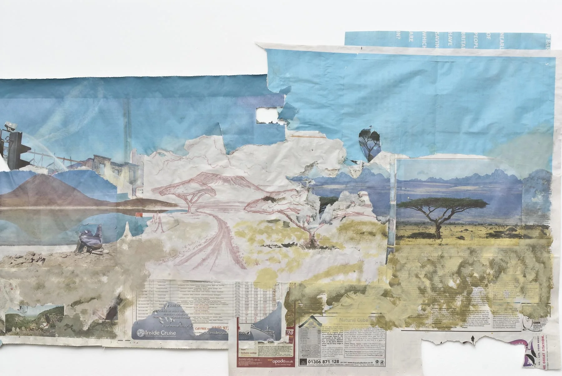 Jesus Help Me Find My Property (detail) 2007 acrylic on newsprint 70 x 300.5 cm
