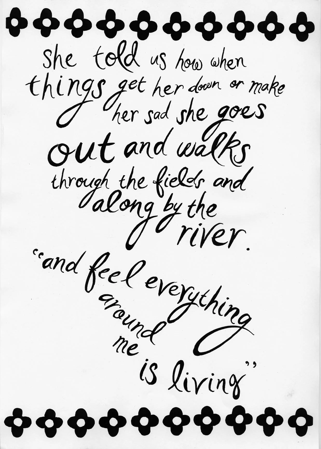 Something Betty Said... There’s a Wee Girl at my School 2006 ink on paper (3 parts): each A3